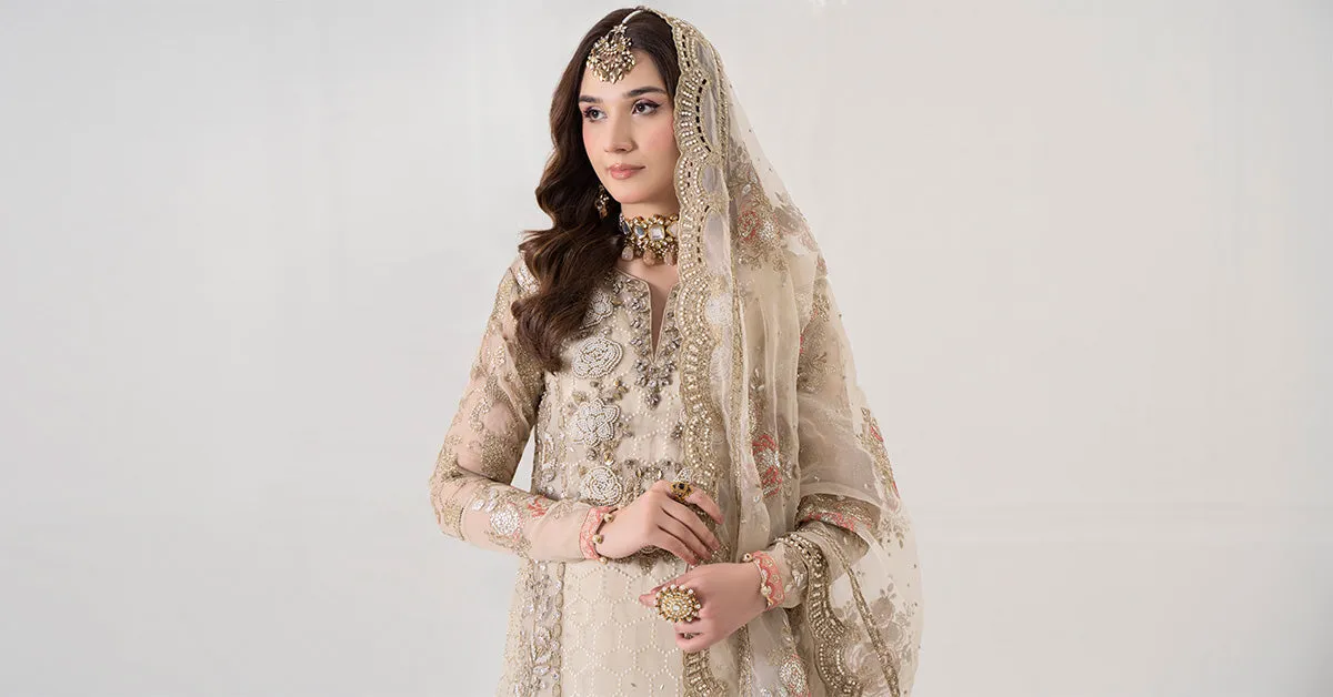 3 Piece Embroidered Organza Suit | BDS-2805