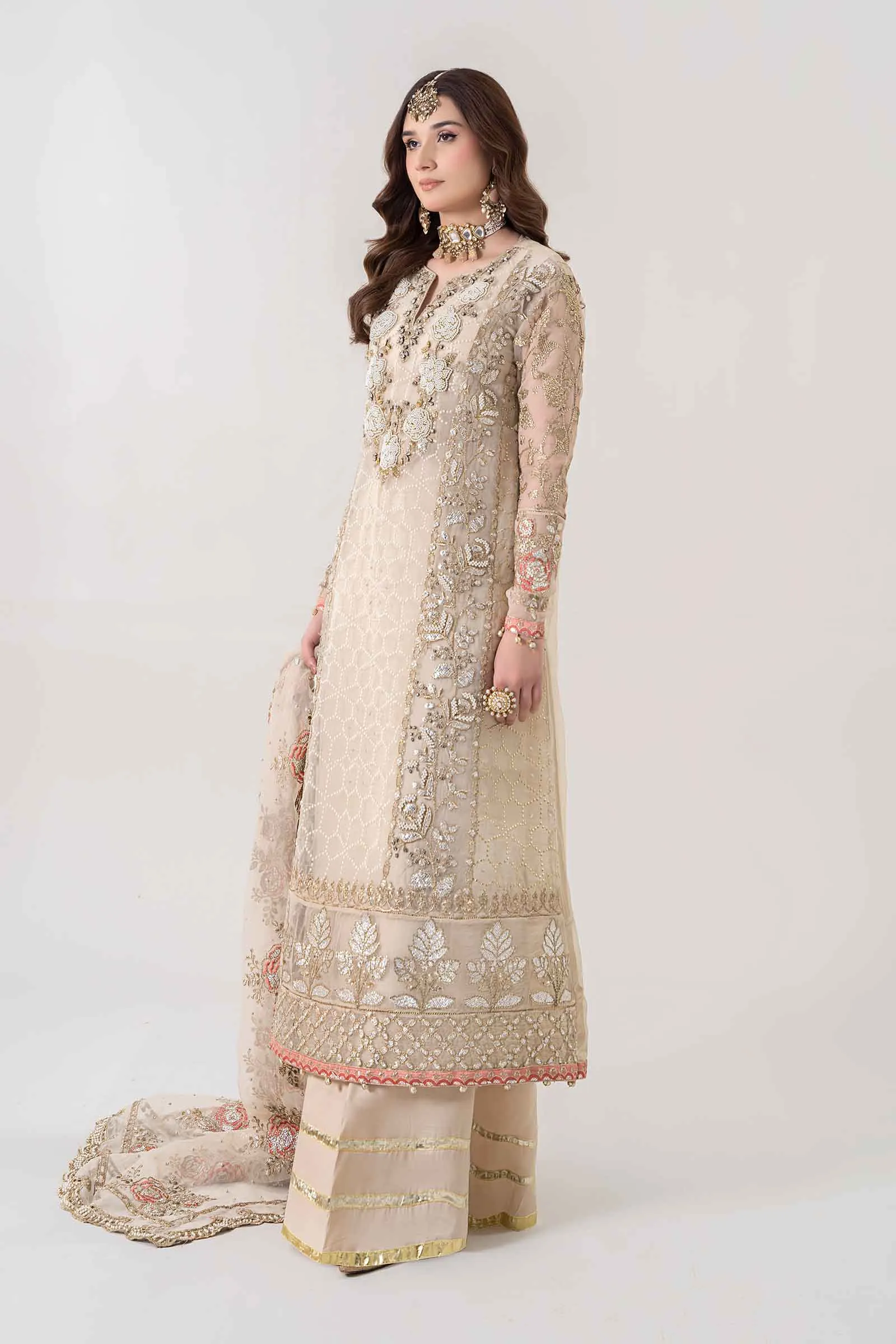 3 Piece Embroidered Organza Suit | BDS-2805