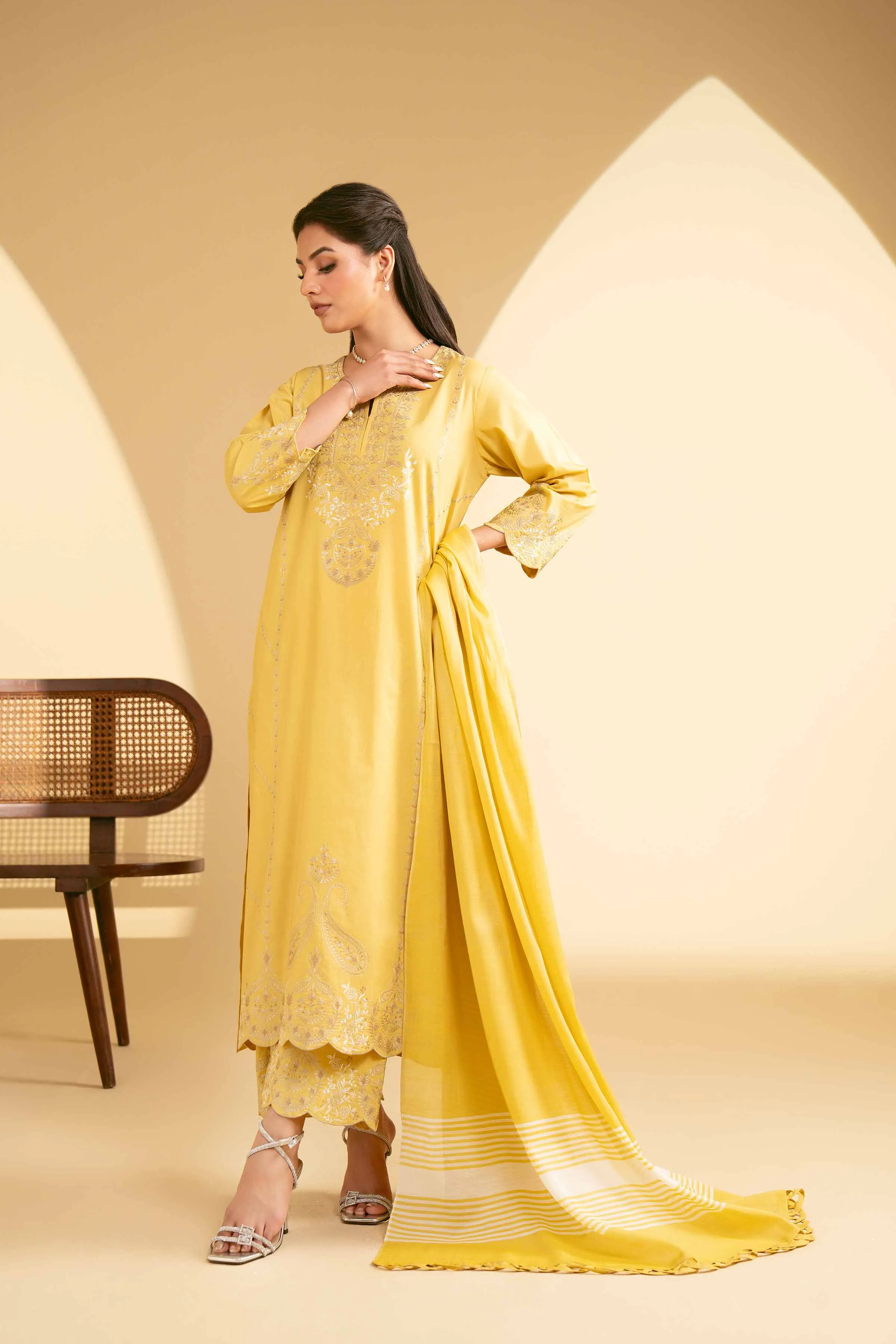 3 Piece - Embroidered Suit - KFE25-62