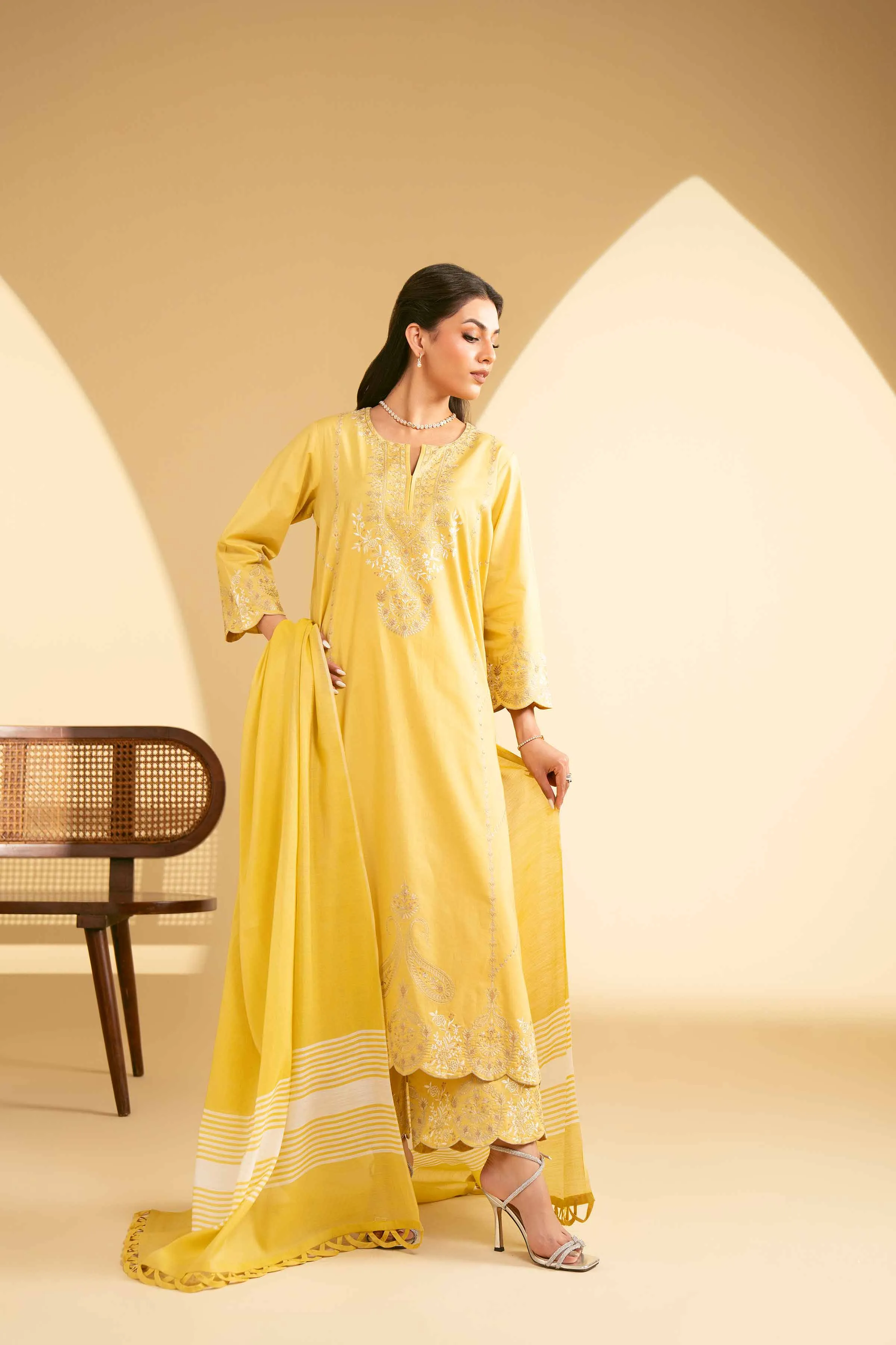 3 Piece - Embroidered Suit - KFE25-62
