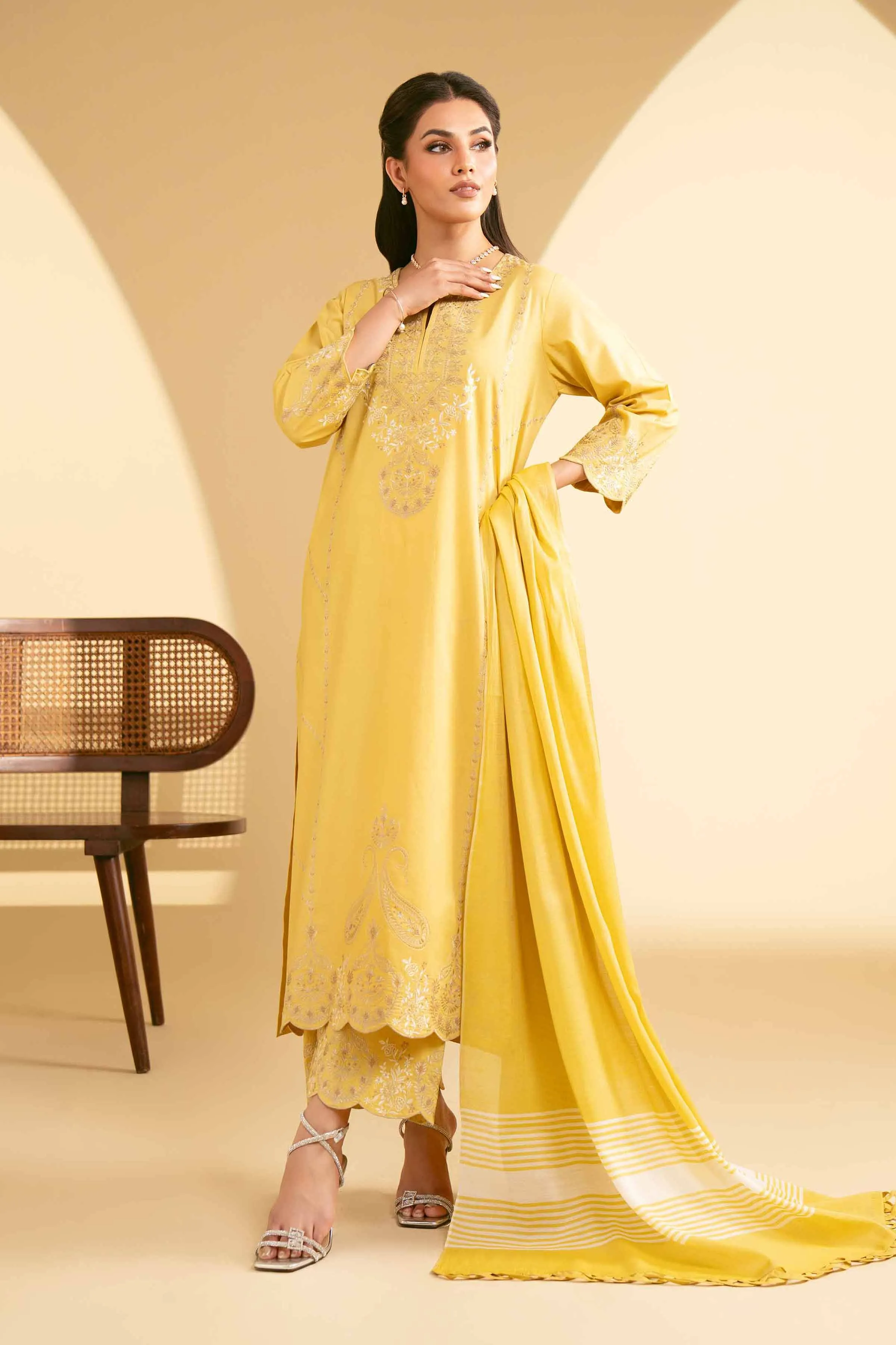 3 Piece - Embroidered Suit - KFE25-62