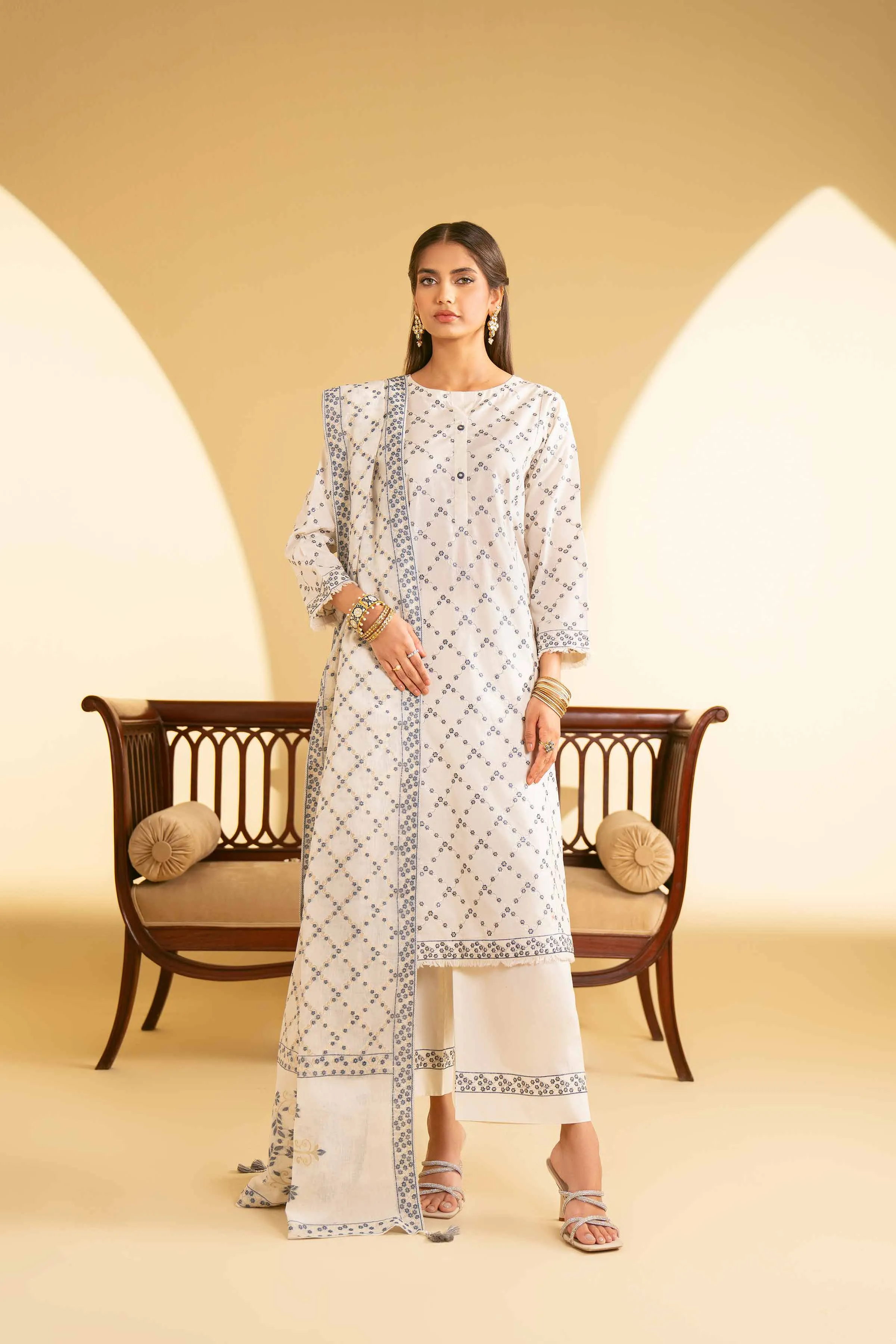 3 Piece - Embroidered Suit - KFE25-90