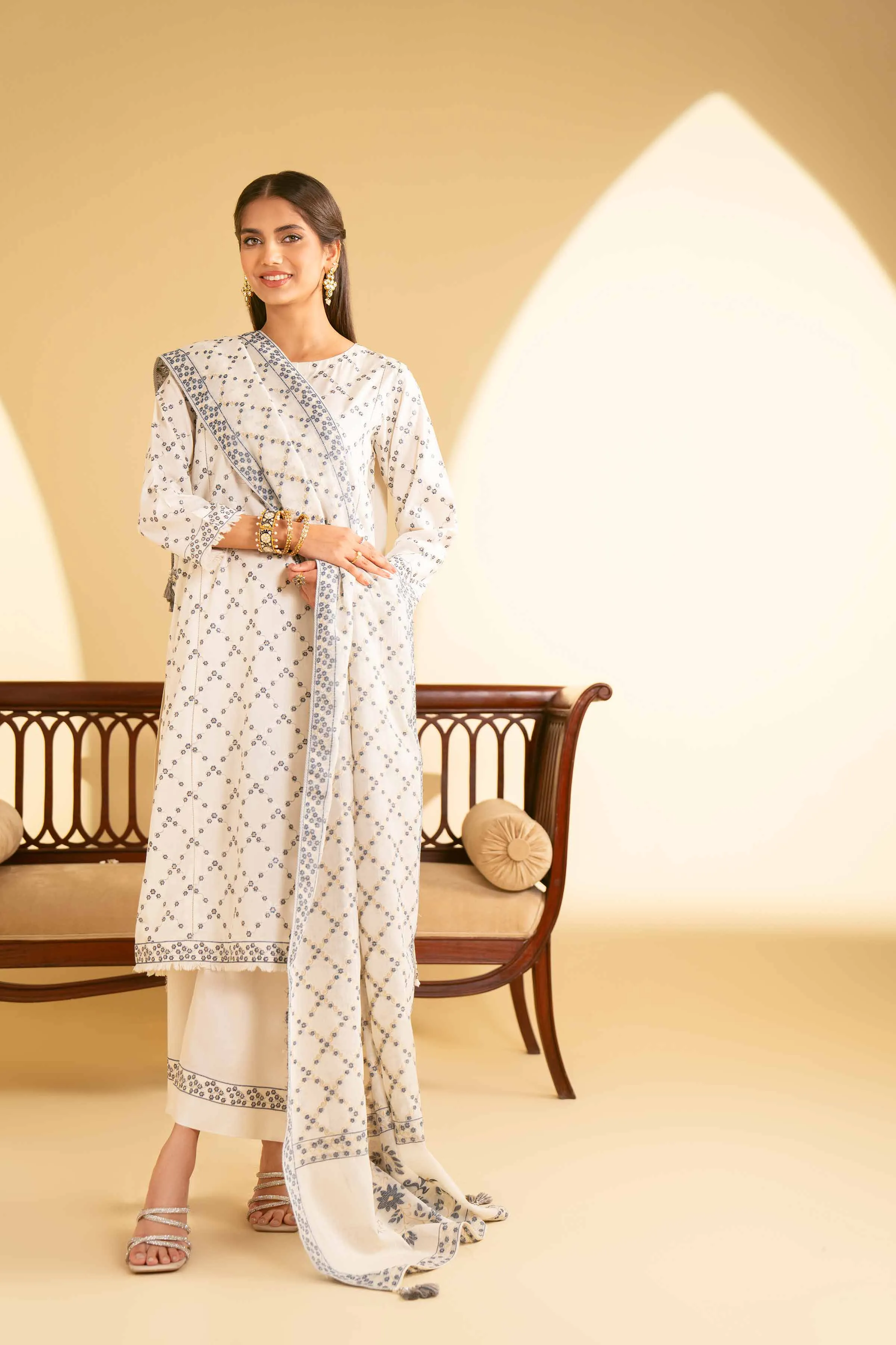 3 Piece - Embroidered Suit - KFE25-90