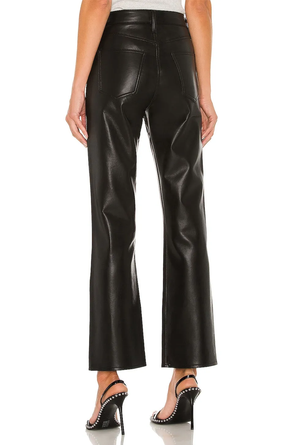 AGOLDE Recycled Leather Relaxed Boot Pants, Detox color