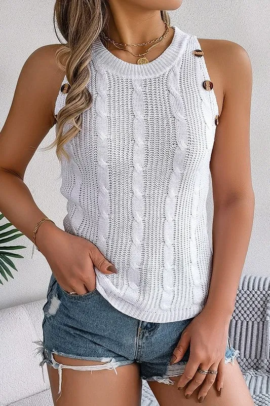 American Girl White Knit Tank Top