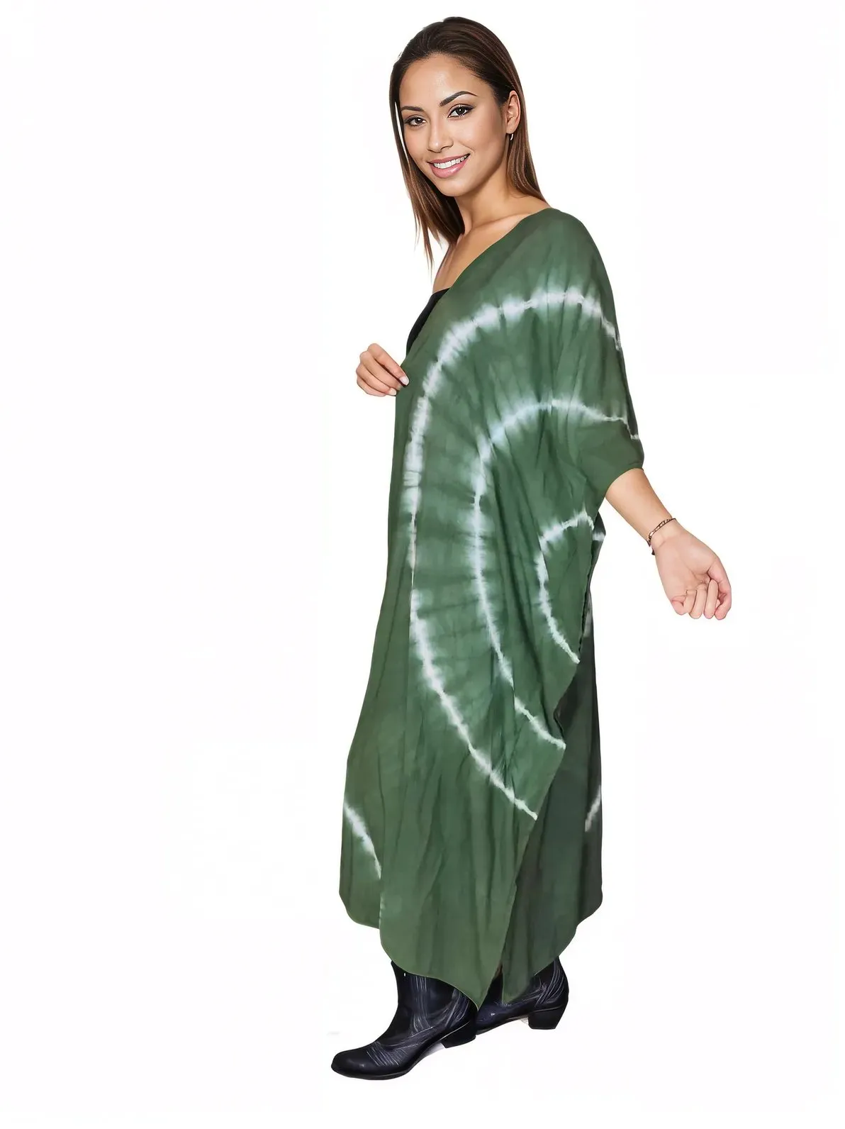 Antiqued Green Boho Tie-Dye Cardigan | Cozy & Chic