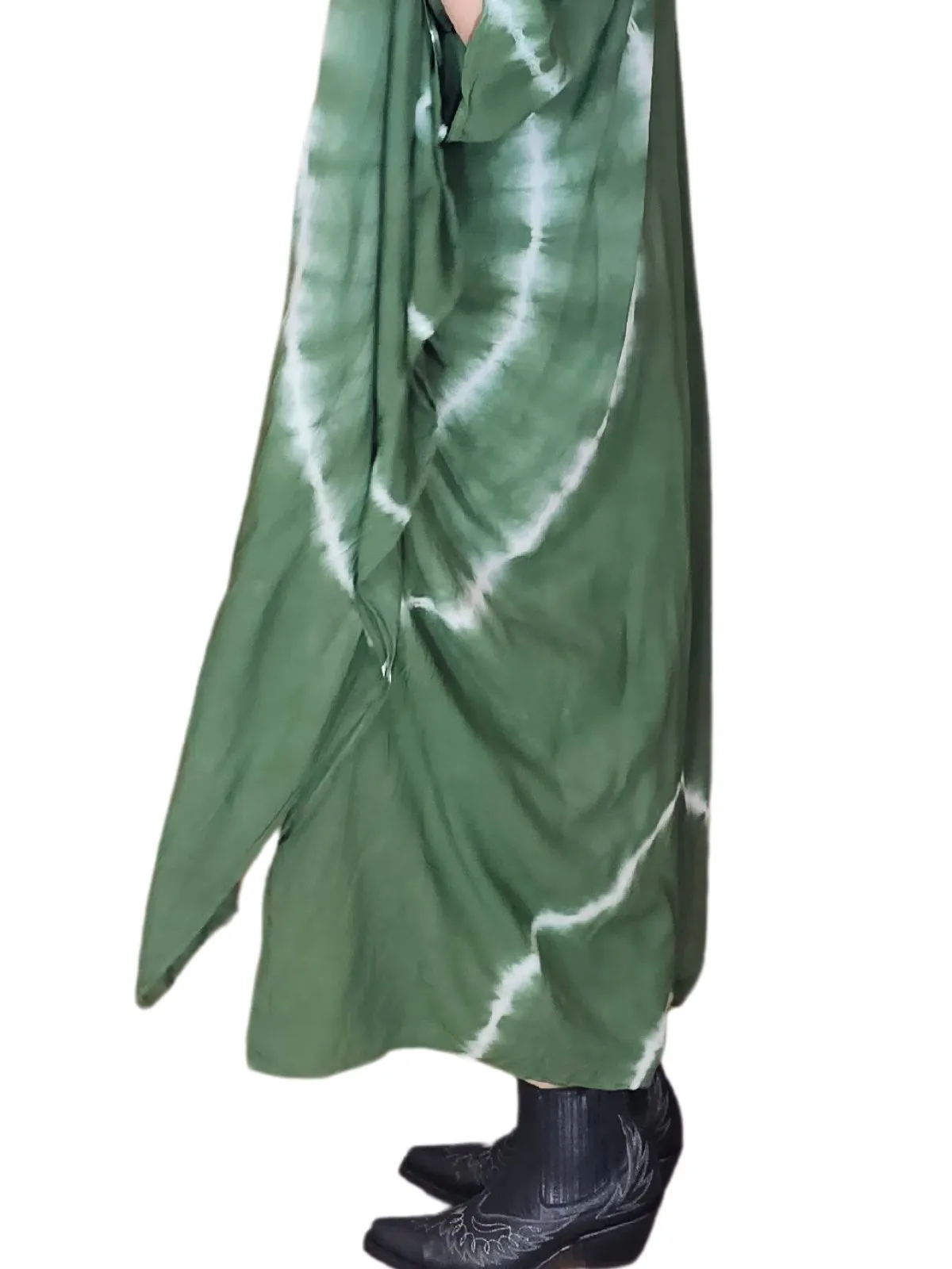 Antiqued Green Boho Tie-Dye Cardigan | Cozy & Chic