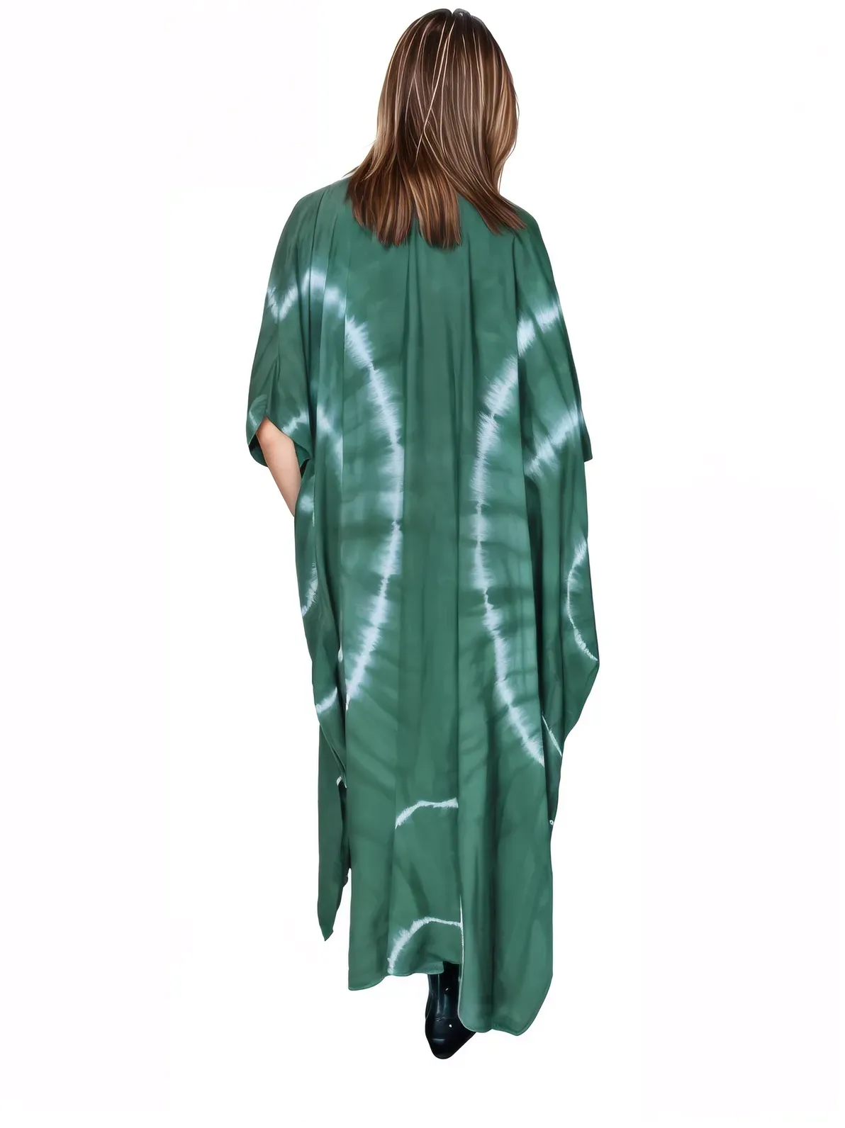 Antiqued Green Boho Tie-Dye Cardigan | Cozy & Chic