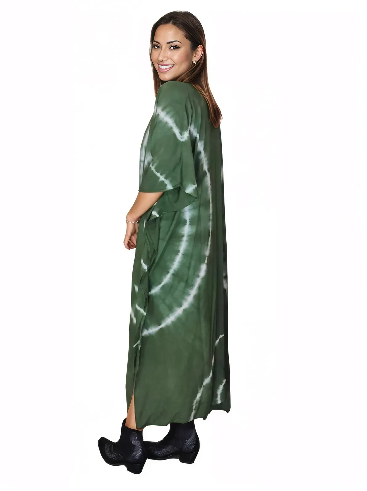 Antiqued Green Boho Tie-Dye Cardigan | Cozy & Chic
