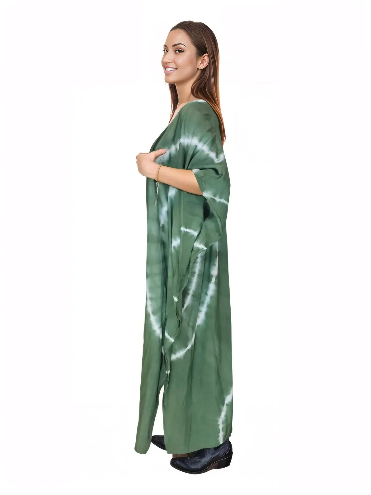Antiqued Green Boho Tie-Dye Cardigan | Cozy & Chic