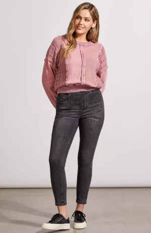 Audrey Icon Pull-On Ankle Skinny Jeans (Stone Black)