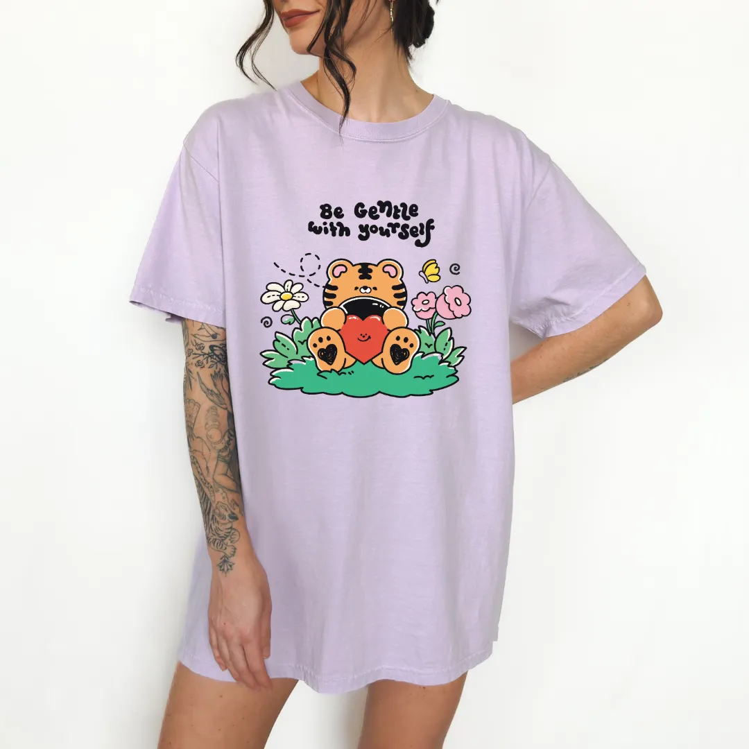 Be Gentle With Yourself T-Shirt (Orchid) – Soft, Comforting, & Uplifting