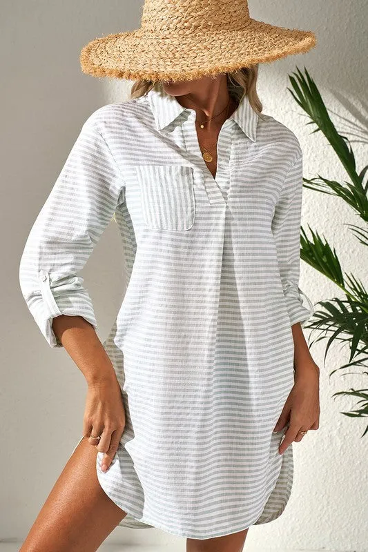 Beach Time Stripe Tunic/Cover Up