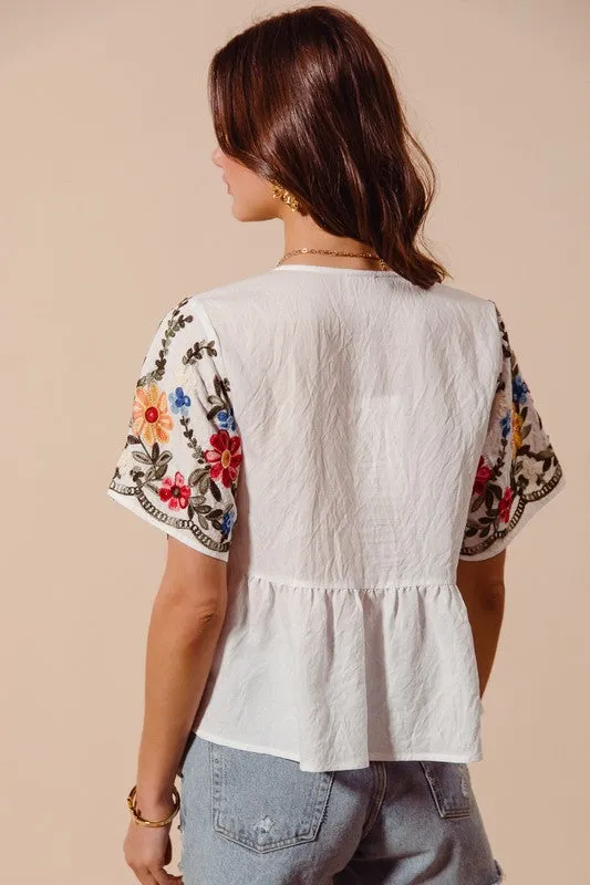 Beauty In The Garden Embroidery Top