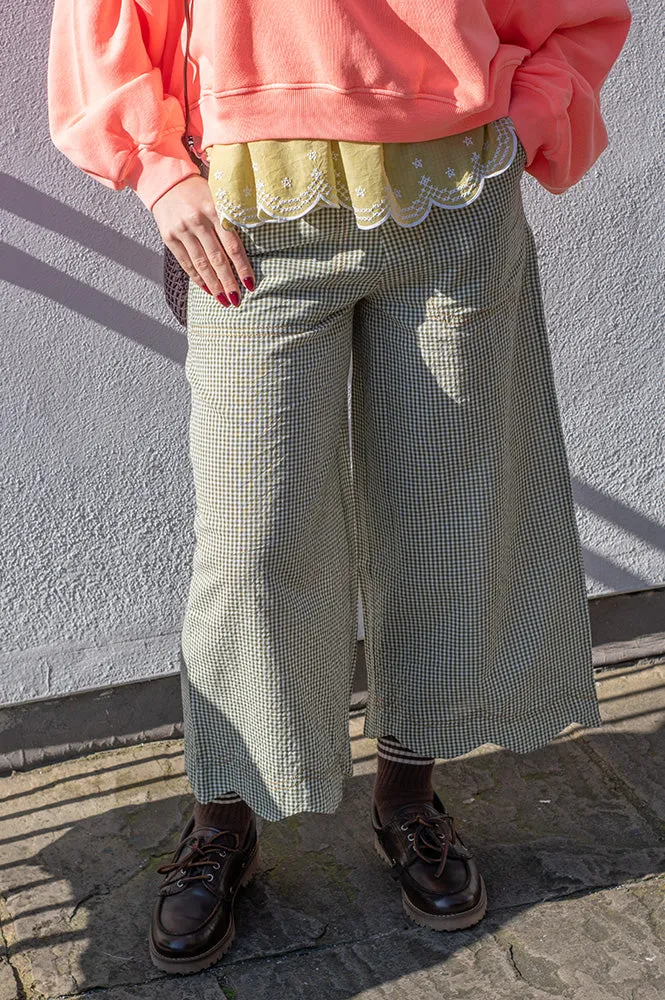 Bonté Aide Green Gingham Trousers