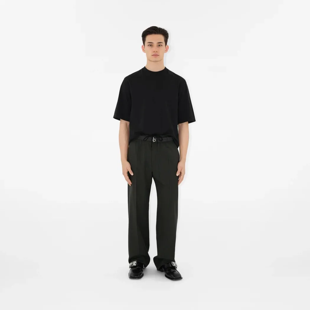 BURBERRY STRIPED WOOL TROUSERS