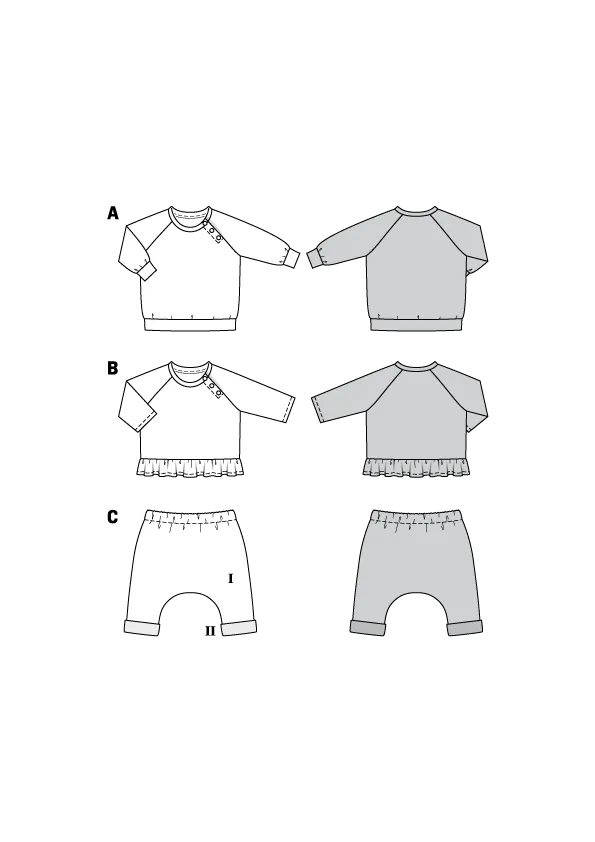 Burda Pattern 9312 Baby Sportswear