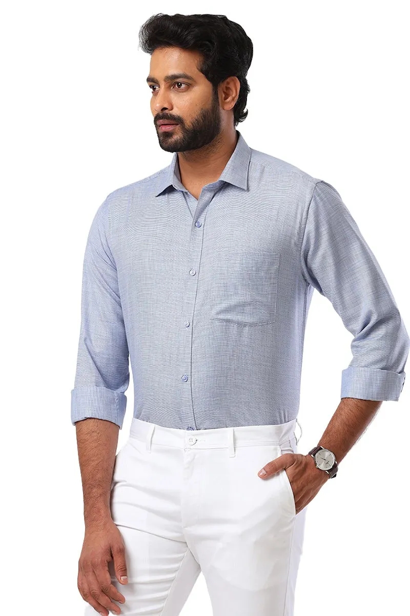 Cardiff - Blue Formal Shirt For Men | Ariser