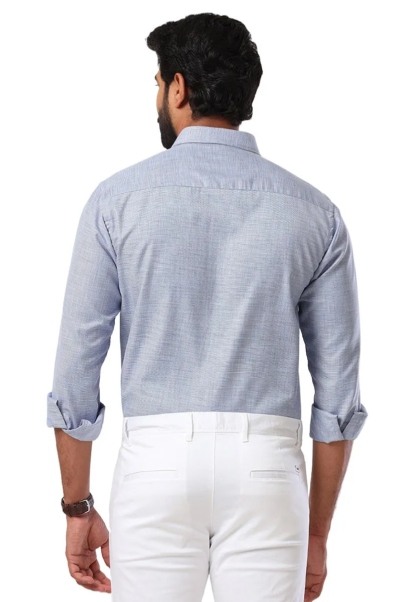 Cardiff - Blue Formal Shirt For Men | Ariser
