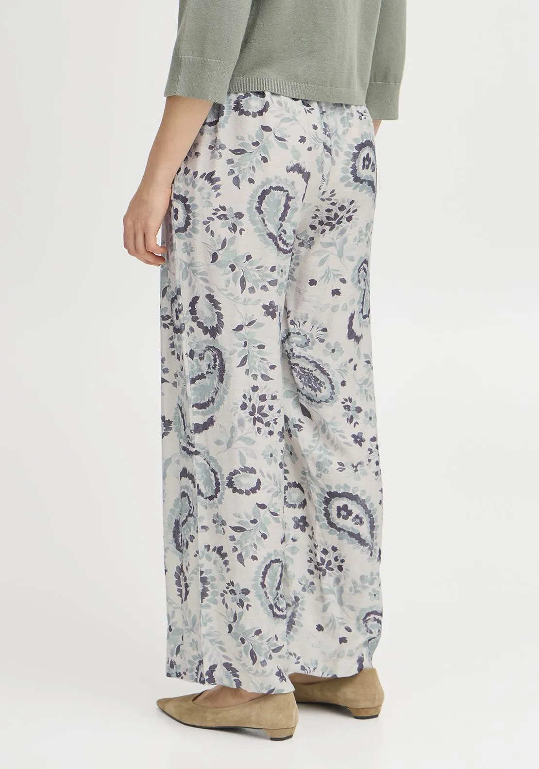 Casual Trousers - Frosty Green Aop