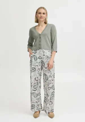 Casual Trousers - Frosty Green Aop