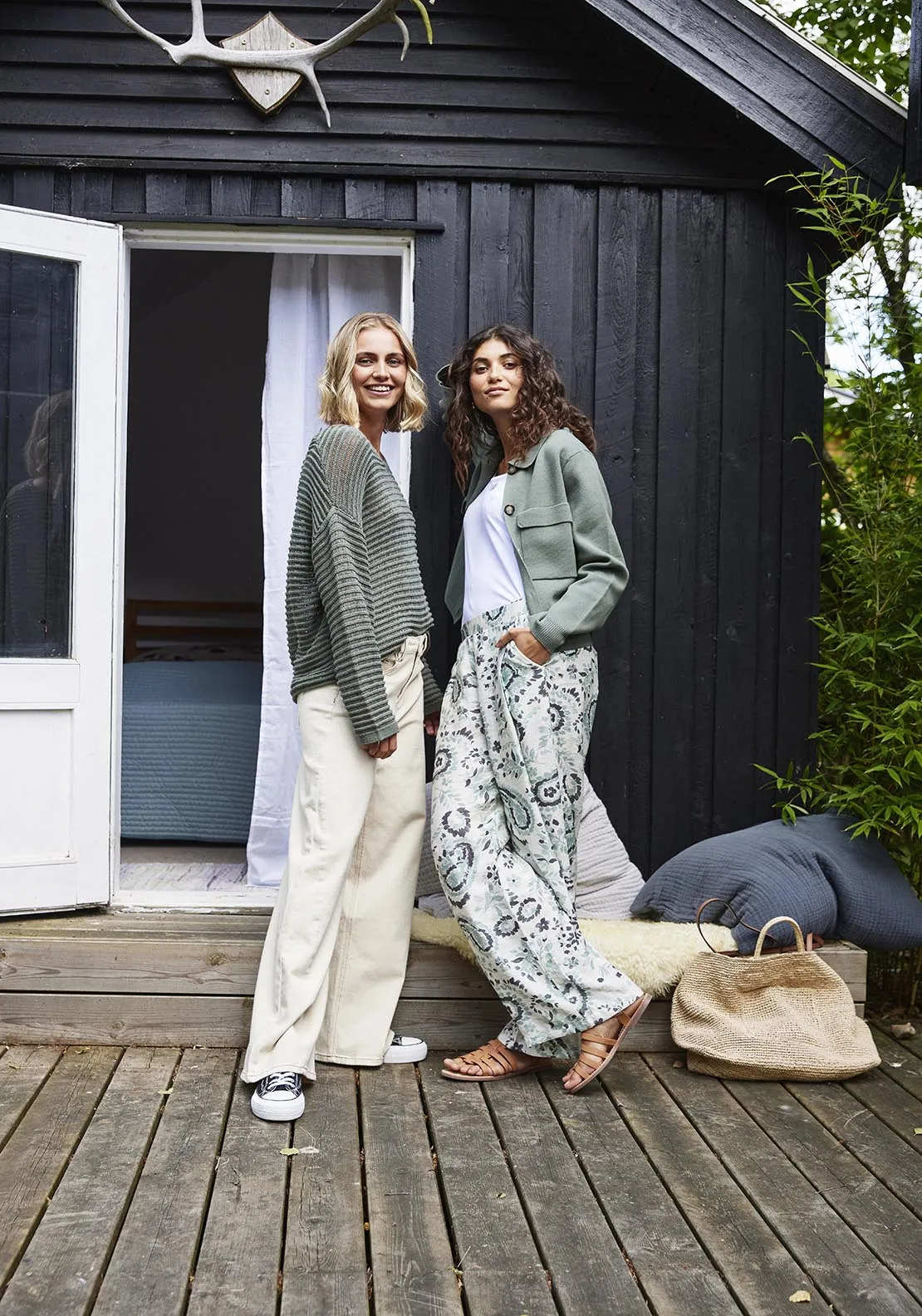 Casual Trousers - Frosty Green Aop