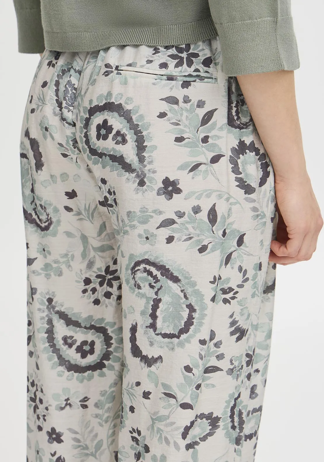 Casual Trousers - Frosty Green Aop