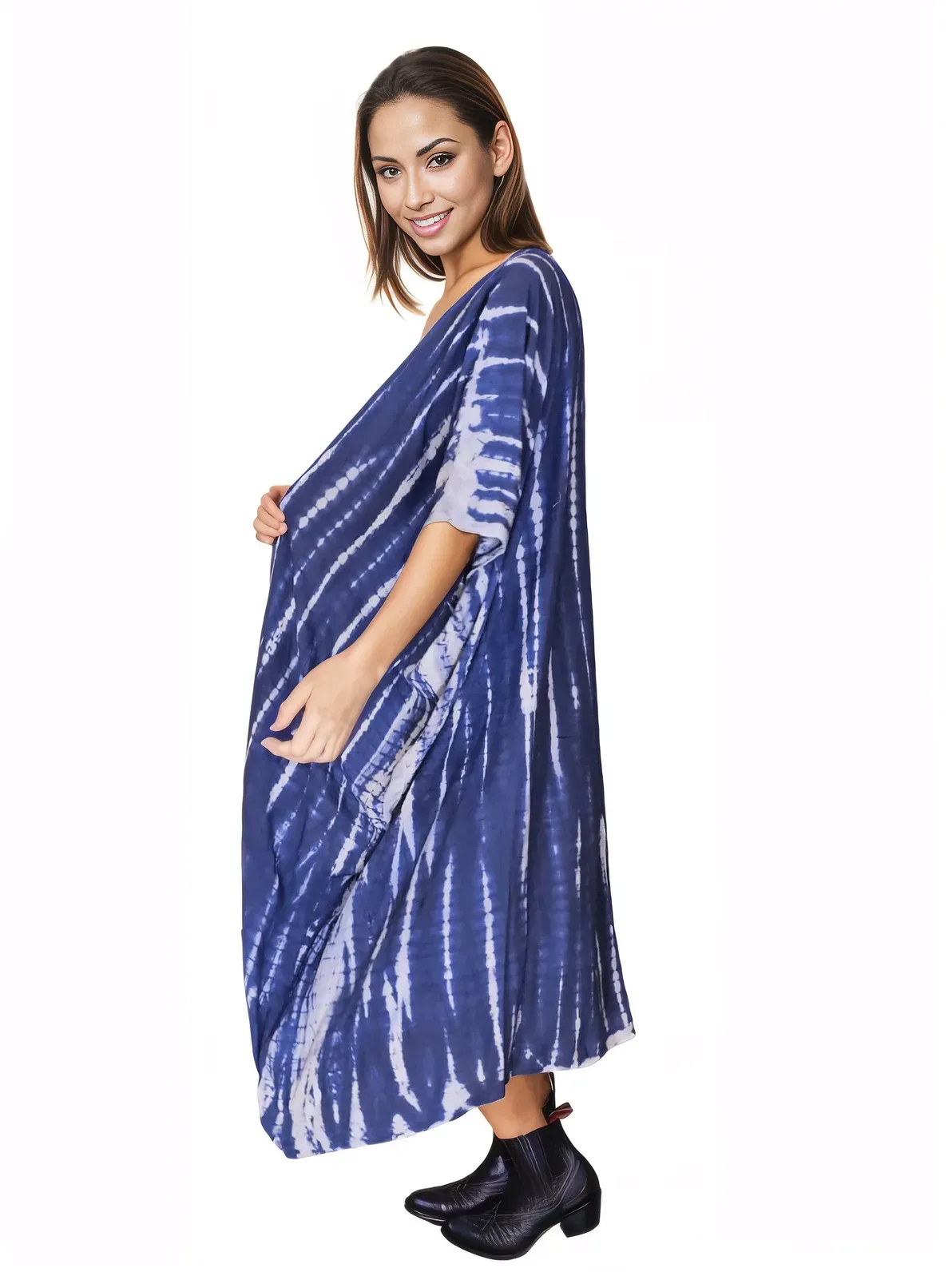 Cobalt Blue Boho Tie-Dye Cardigan | Cozy & Chic