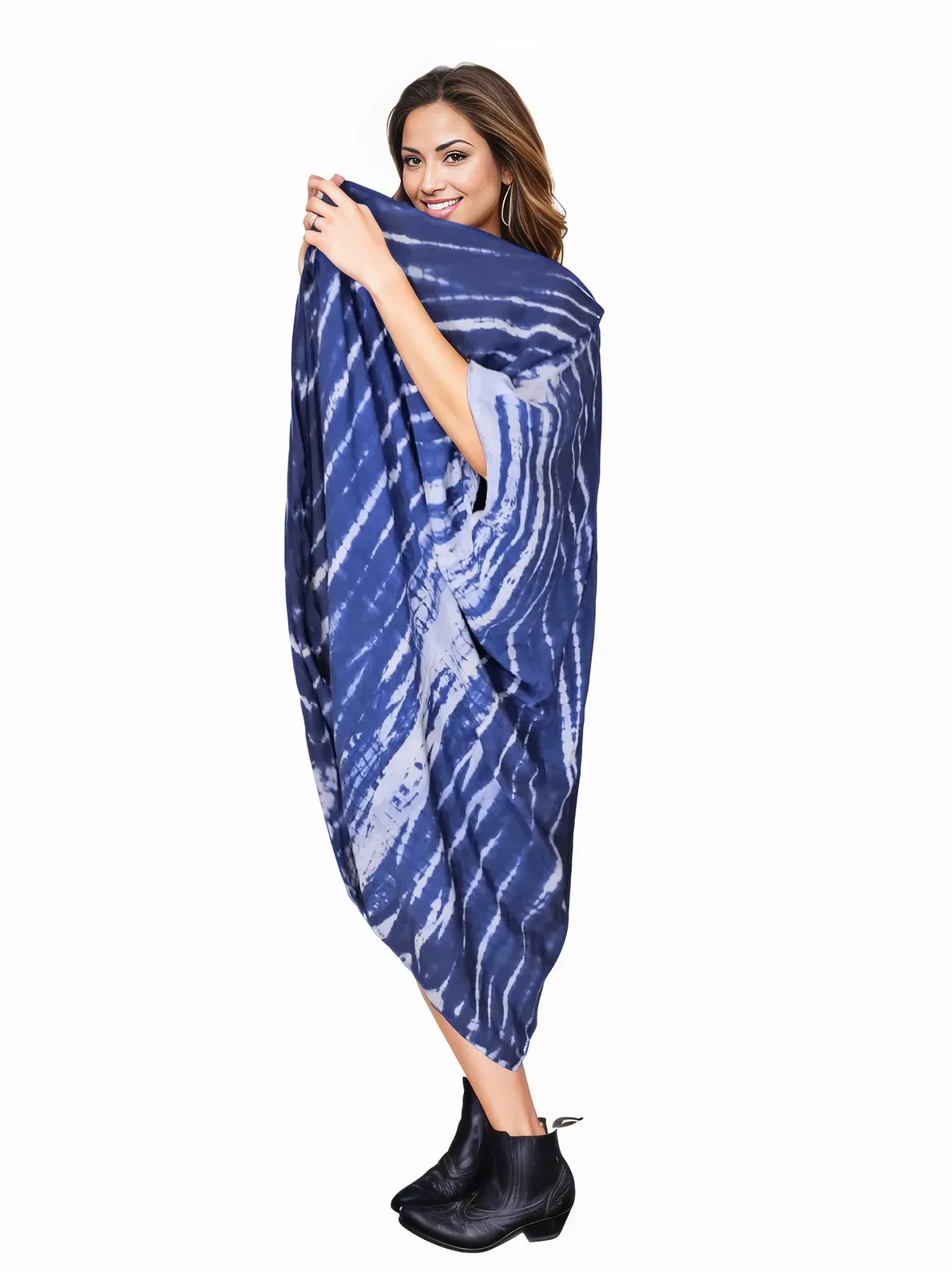 Cobalt Blue Boho Tie-Dye Cardigan | Cozy & Chic