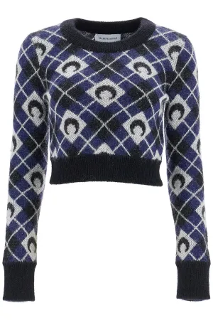 cropped moon argyle pattern WTK044A CKNI0522 BLACK