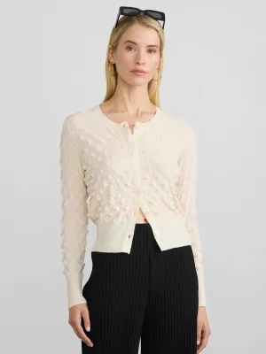 DIMENSIONAL Button Down Cardigan in Ivory