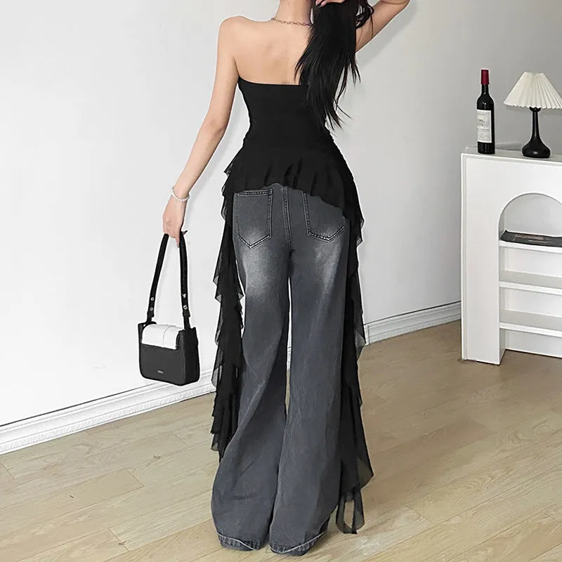 Fashionable Sleeveless Pleated Top
