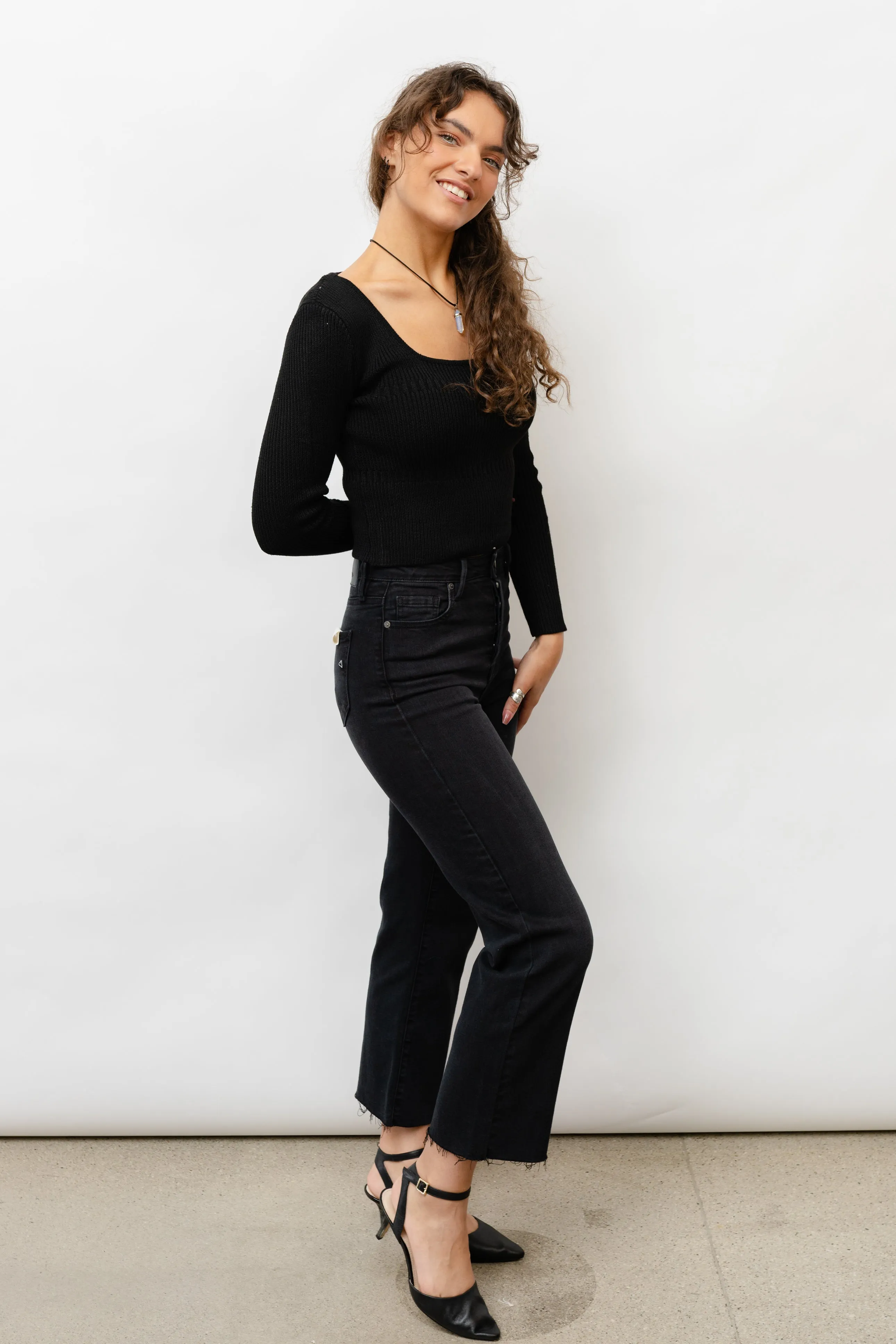 Fitted Square Neck Sweater