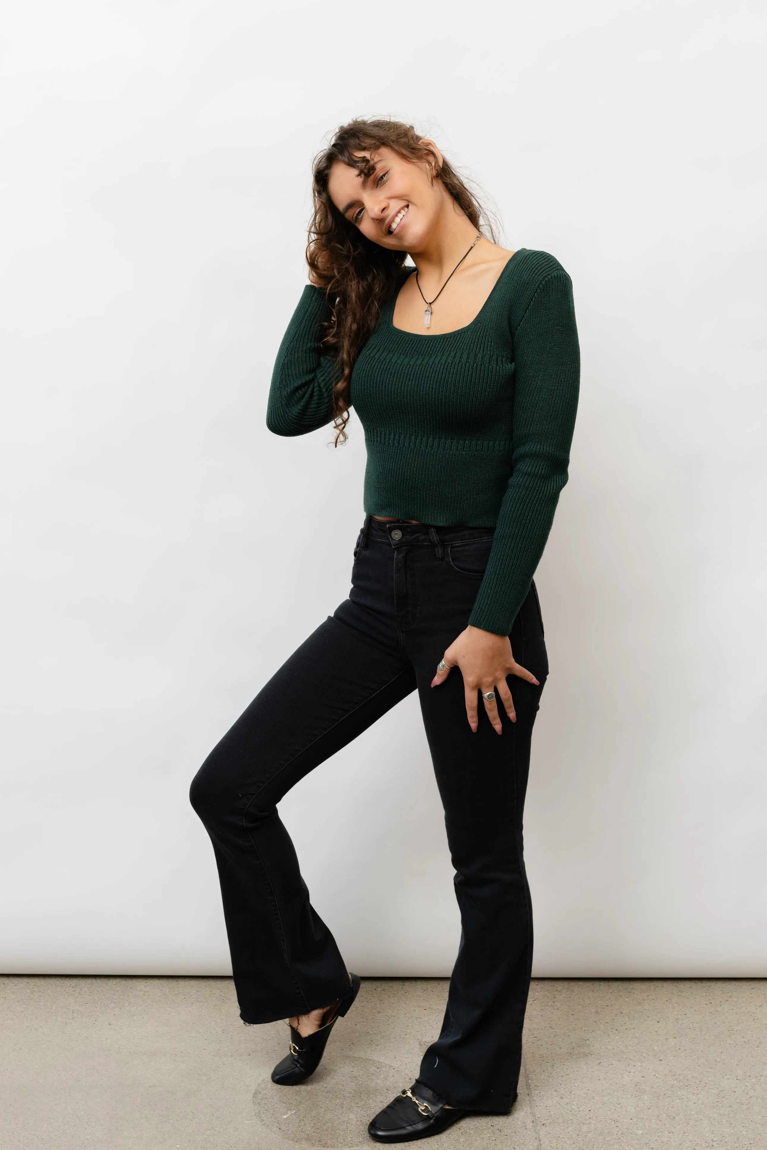Fitted Square Neck Sweater