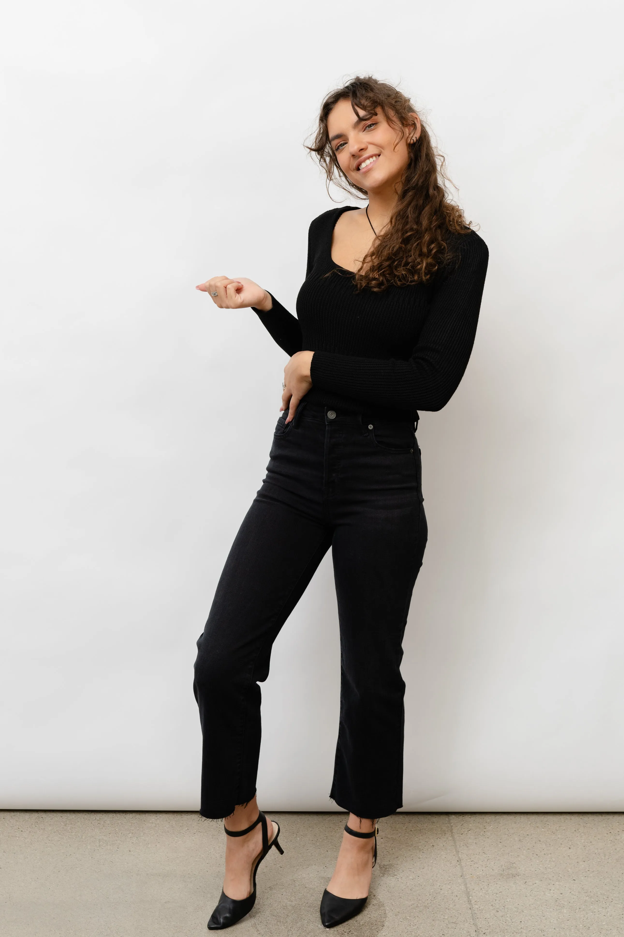 Fitted Square Neck Sweater