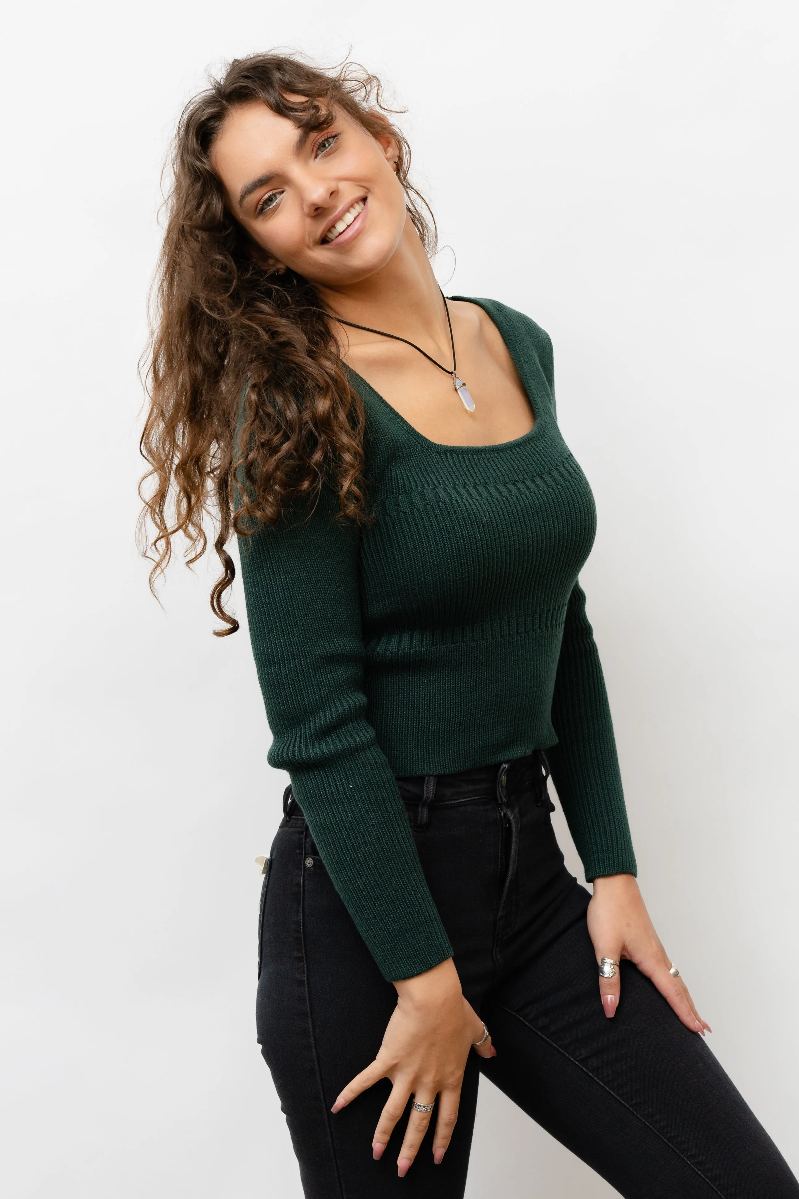 Fitted Square Neck Sweater
