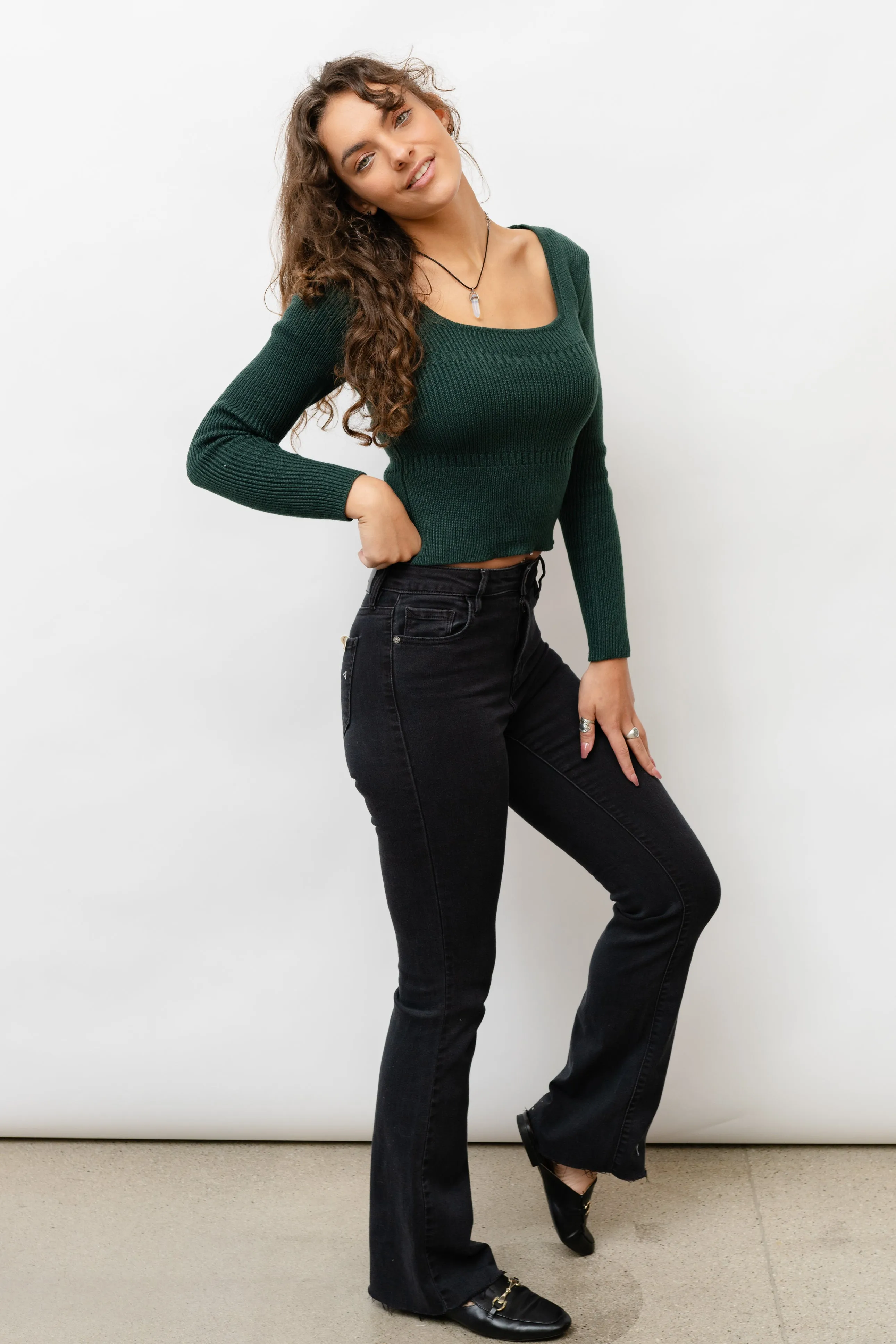 Fitted Square Neck Sweater