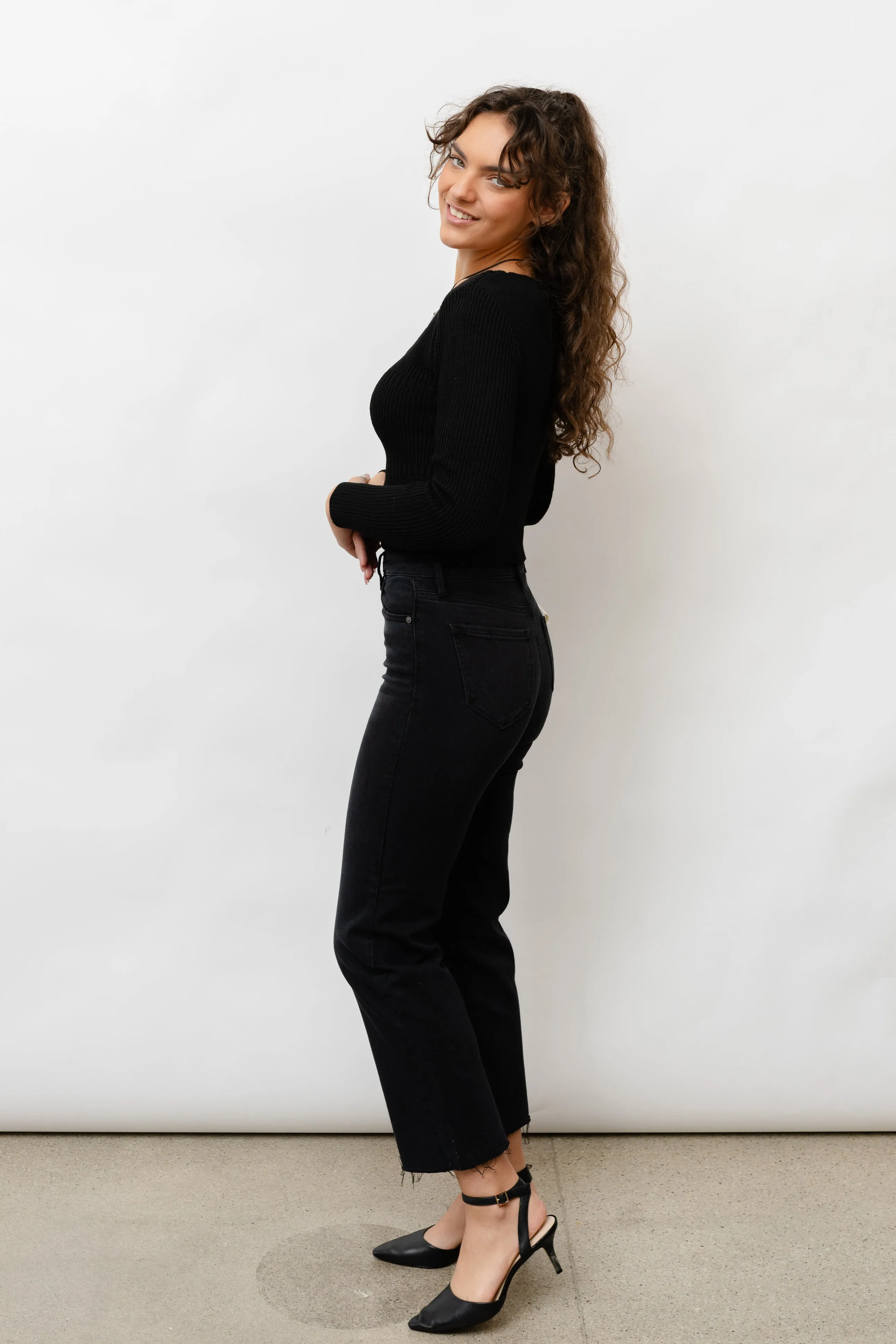 Fitted Square Neck Sweater
