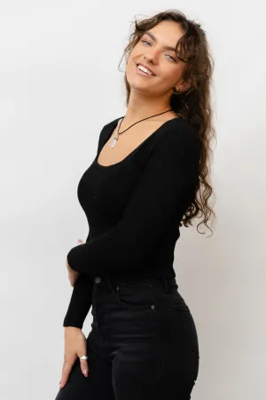 Fitted Square Neck Sweater