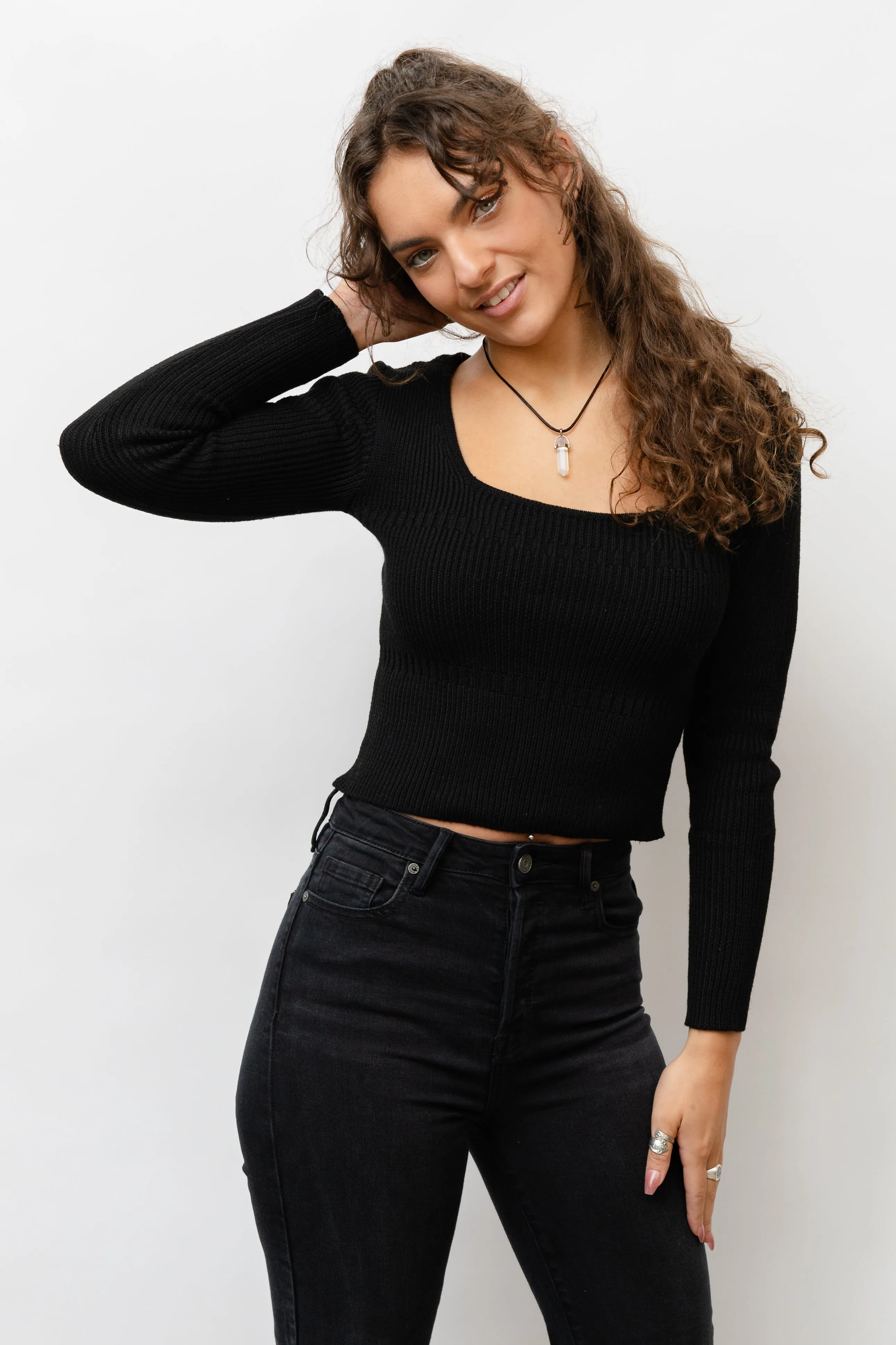 Fitted Square Neck Sweater