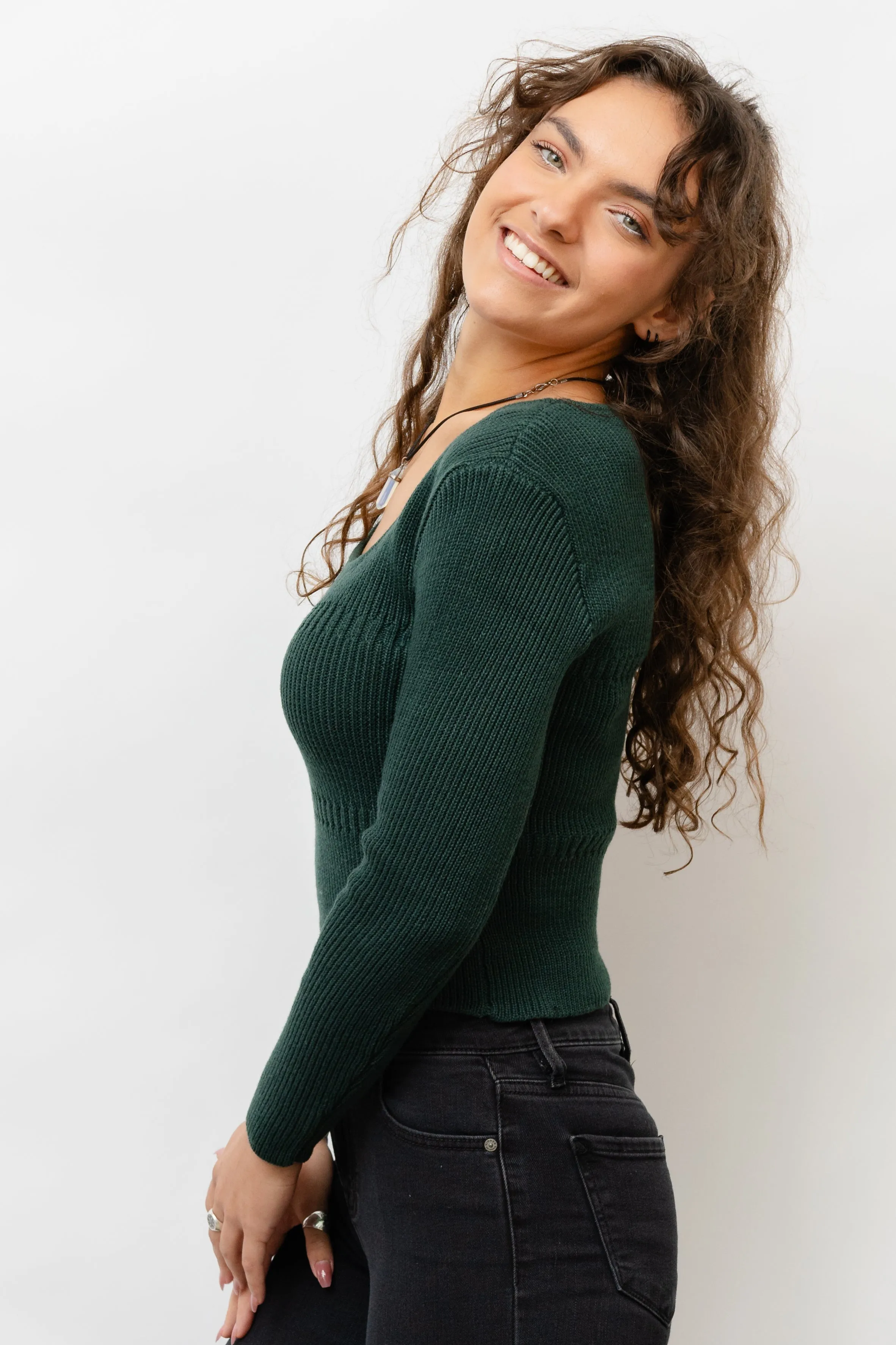 Fitted Square Neck Sweater