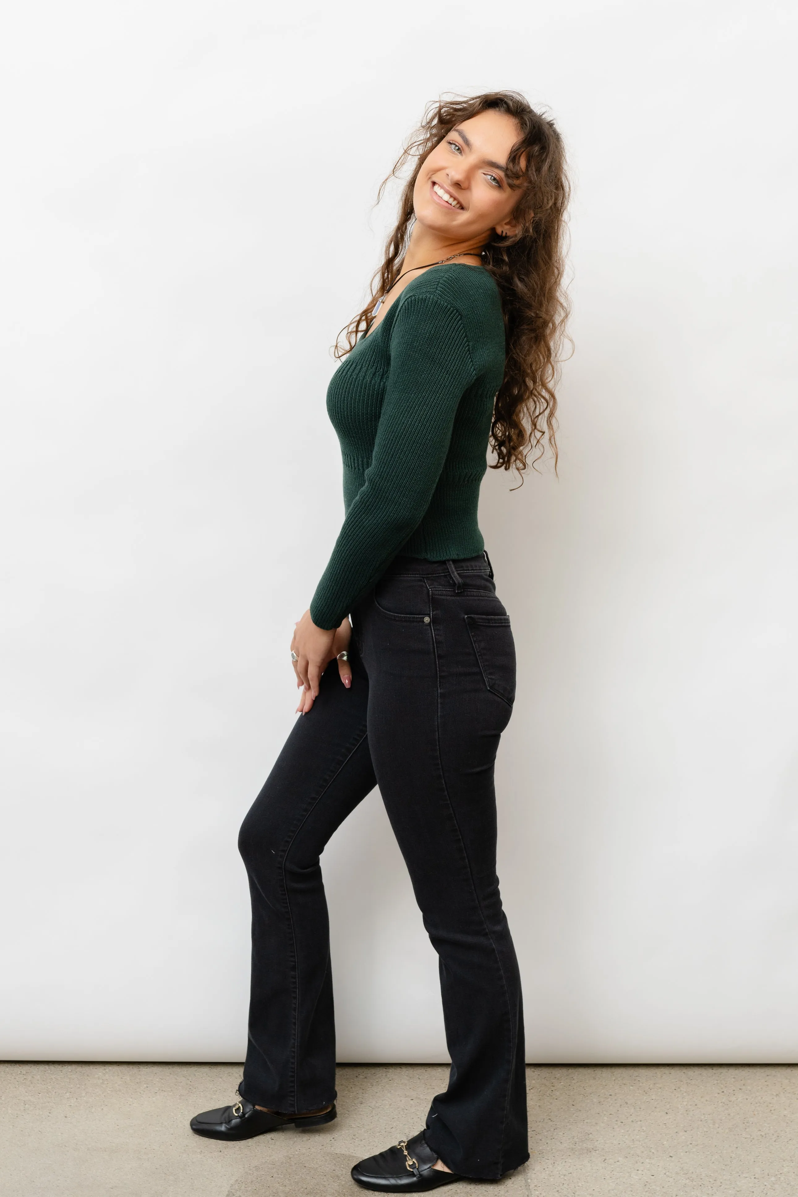 Fitted Square Neck Sweater