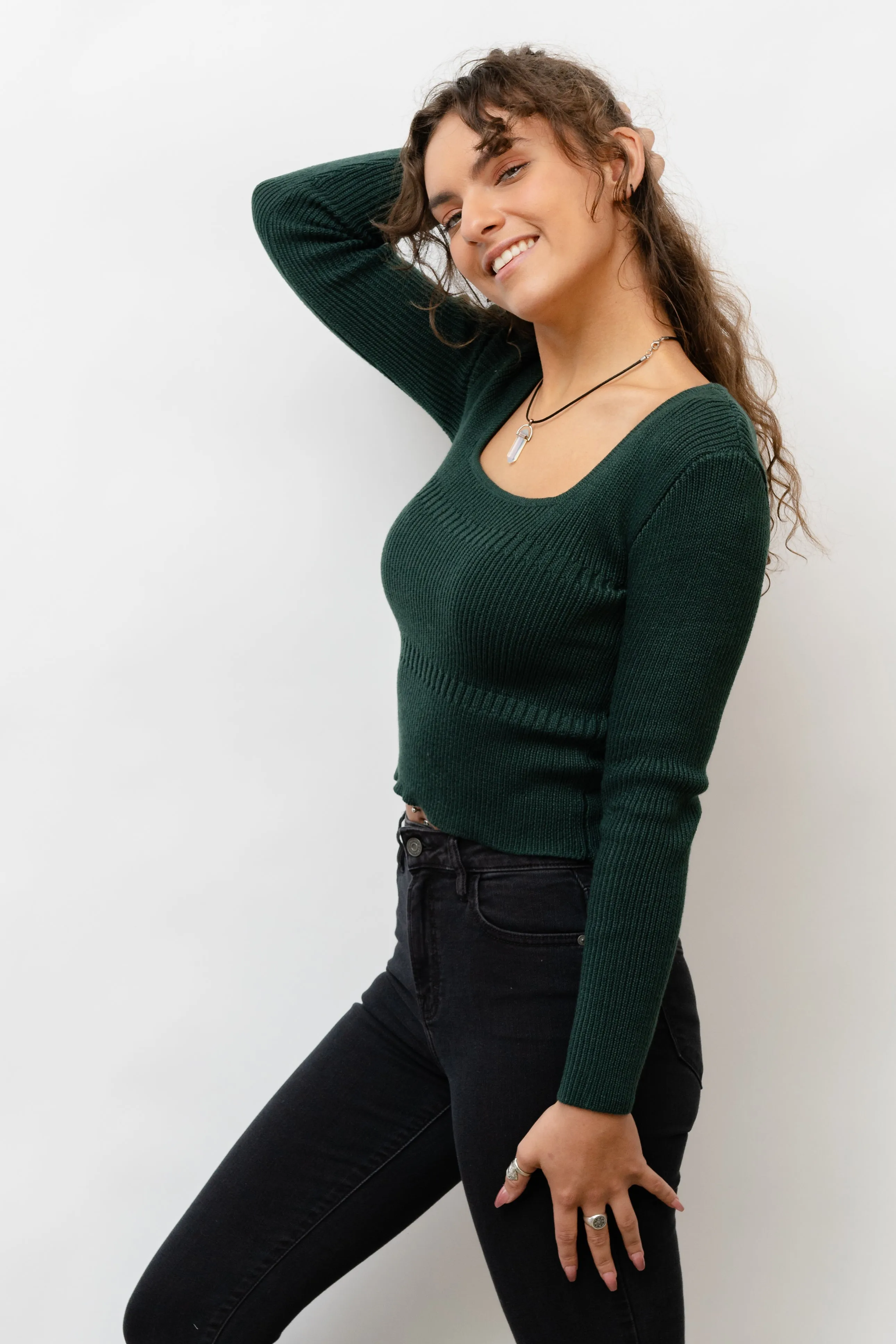 Fitted Square Neck Sweater