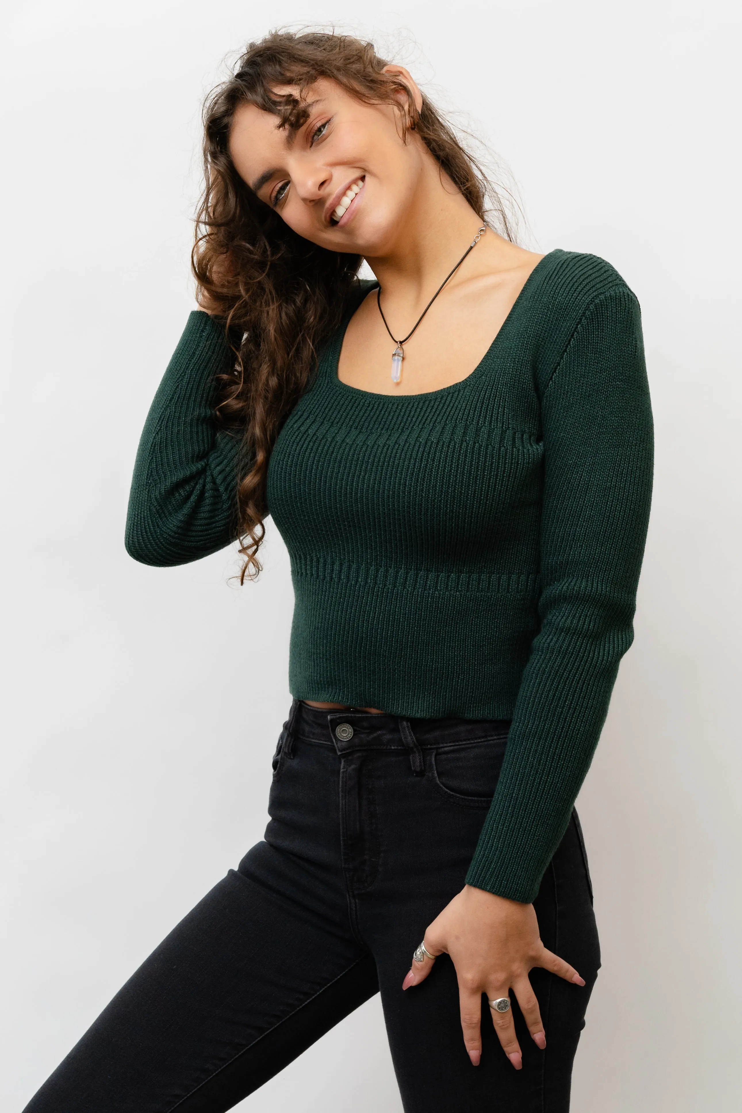 Fitted Square Neck Sweater