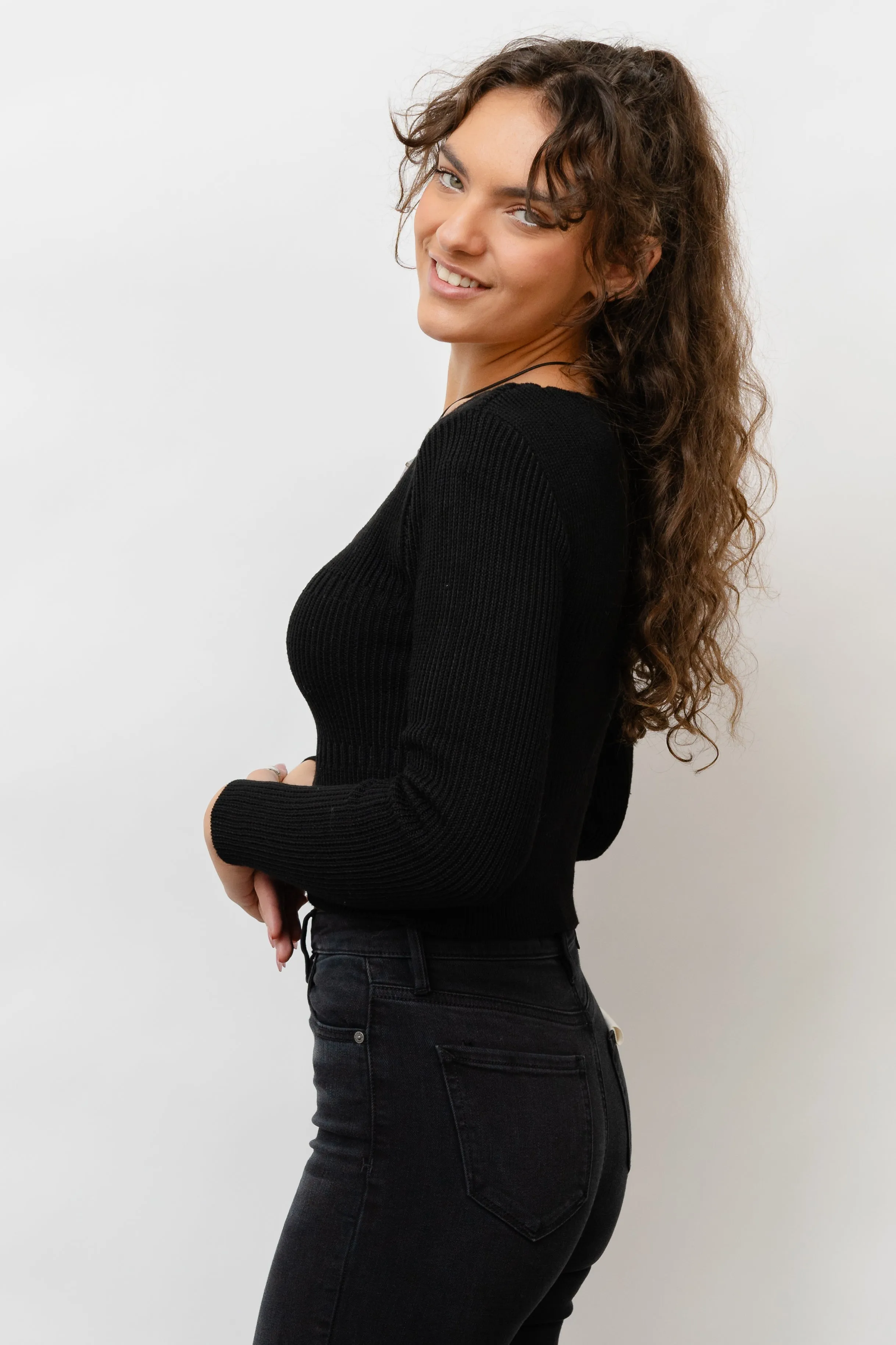 Fitted Square Neck Sweater