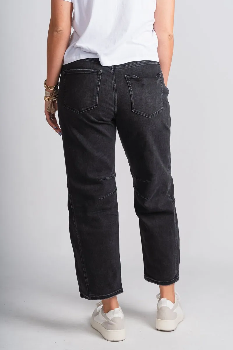 Flying Monkey high rise barrel jeans relief