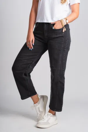 Flying Monkey high rise barrel jeans relief