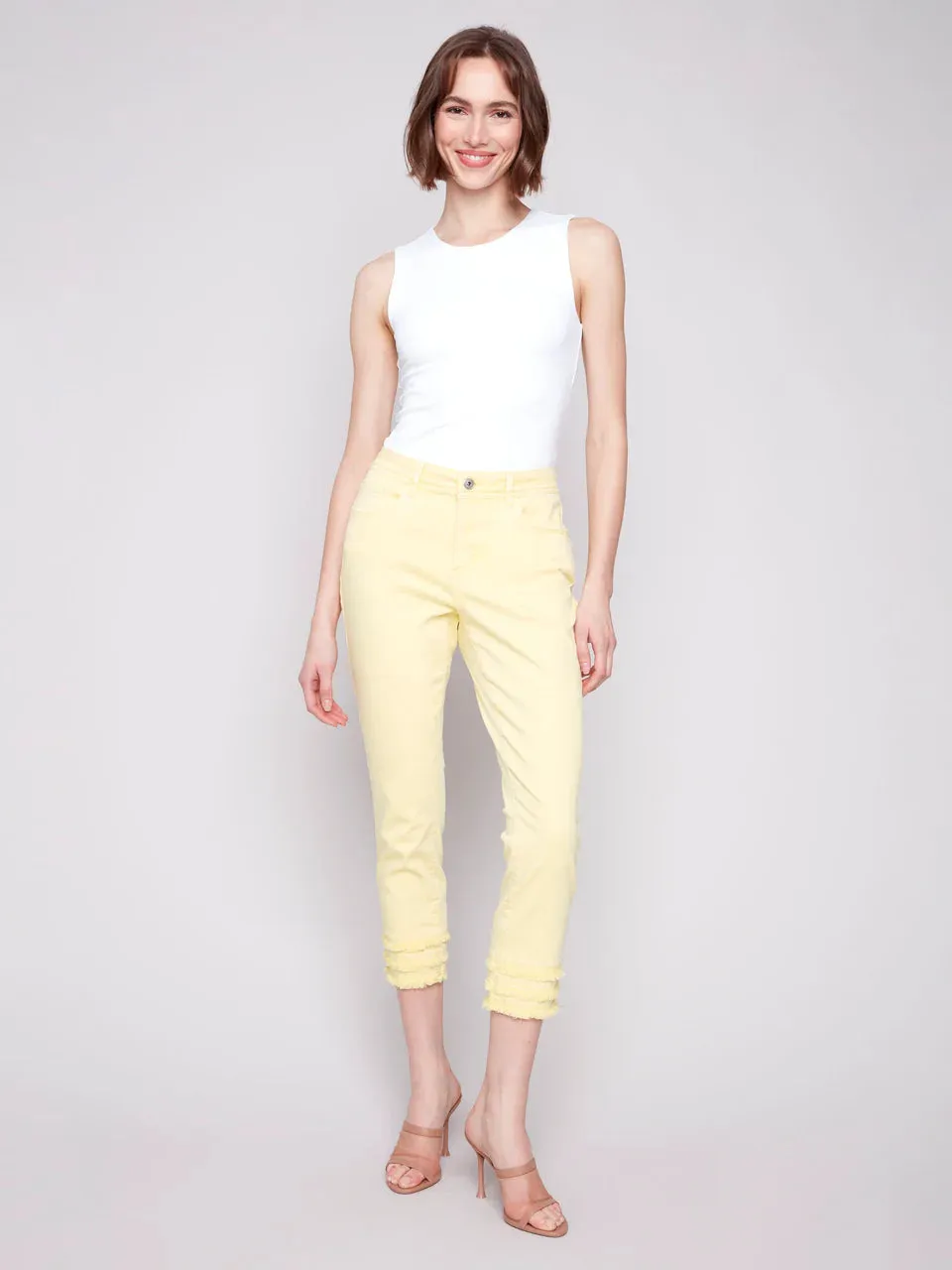 Frayed Hem Ankle Jeans
