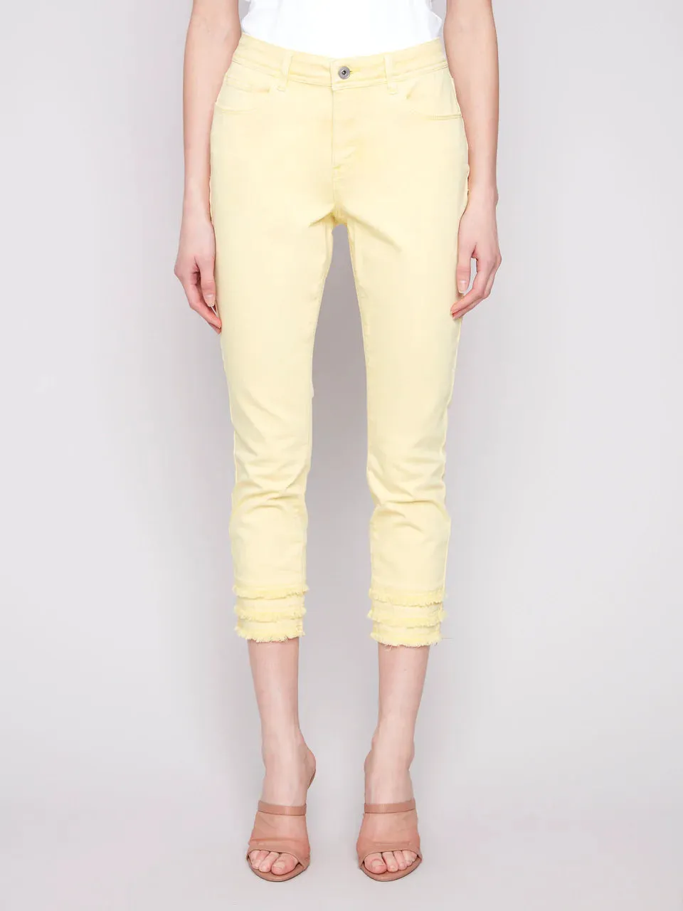 Frayed Hem Ankle Jeans