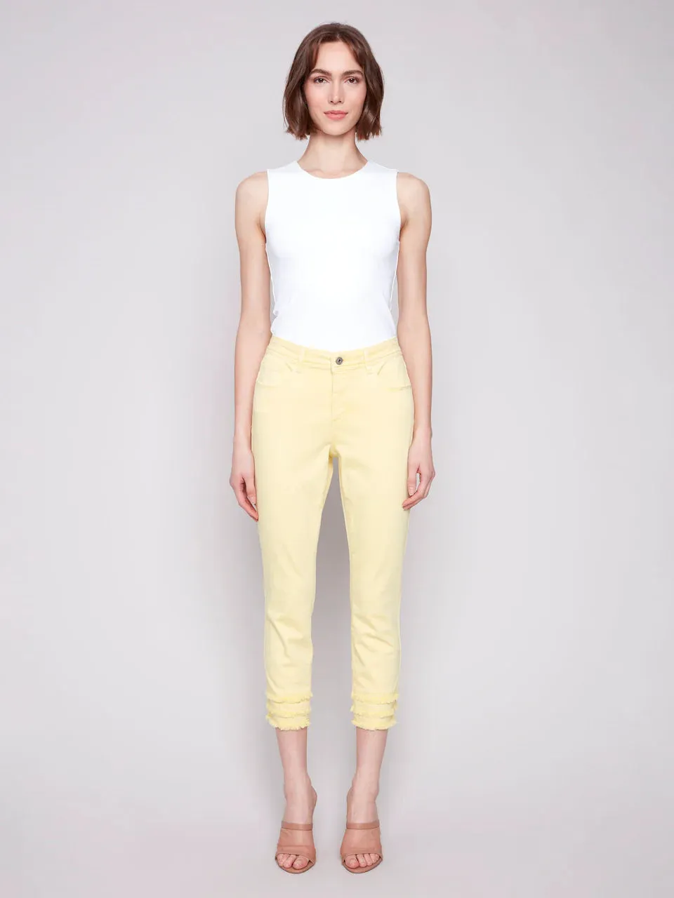Frayed Hem Ankle Jeans